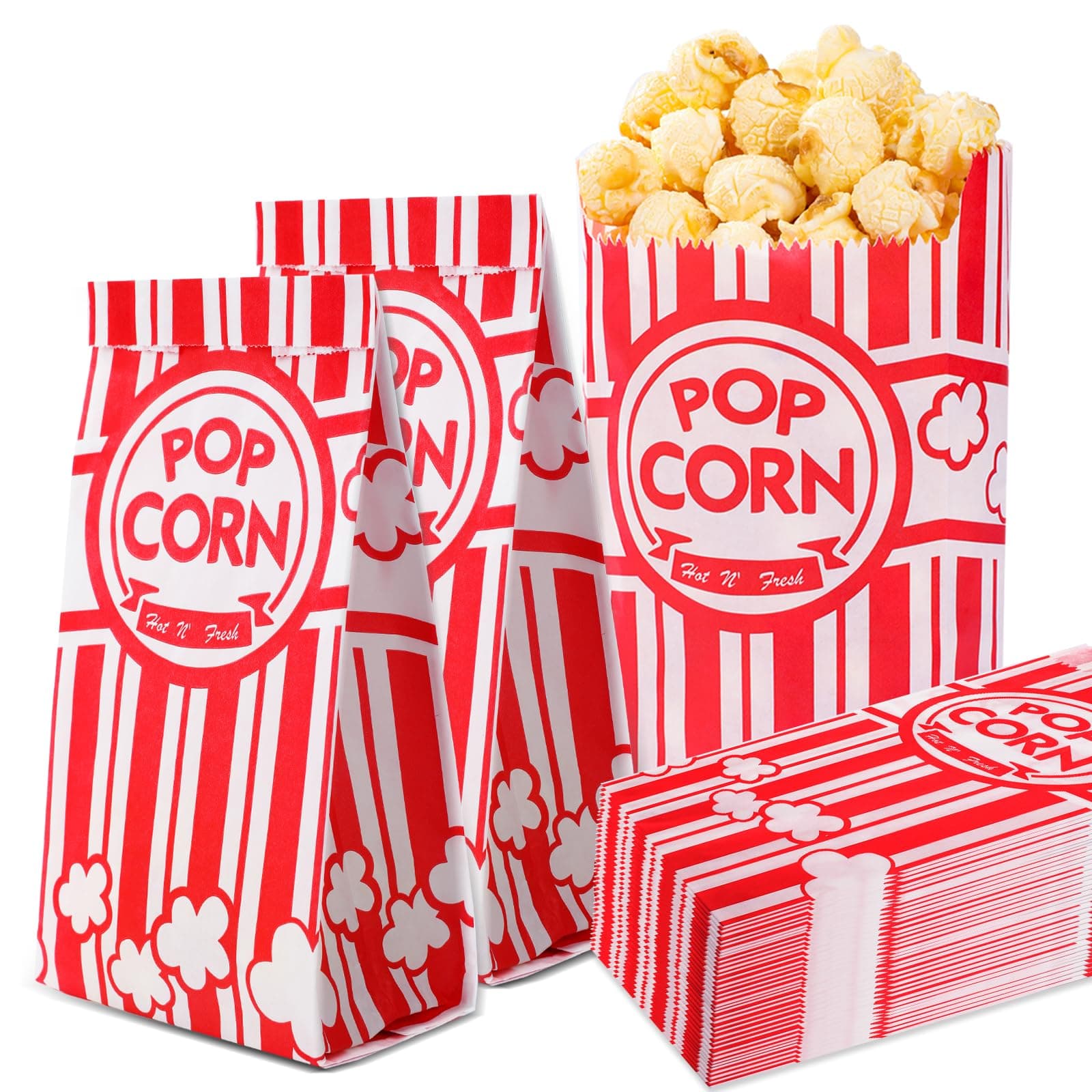 VOISEN Paper Popcorn Bags,400 Packs 1oz Popcorn Bag Individual Servings, Pop Corn Bag Bulk for Poporn Machine,Movie Nights Pop Corn Bags