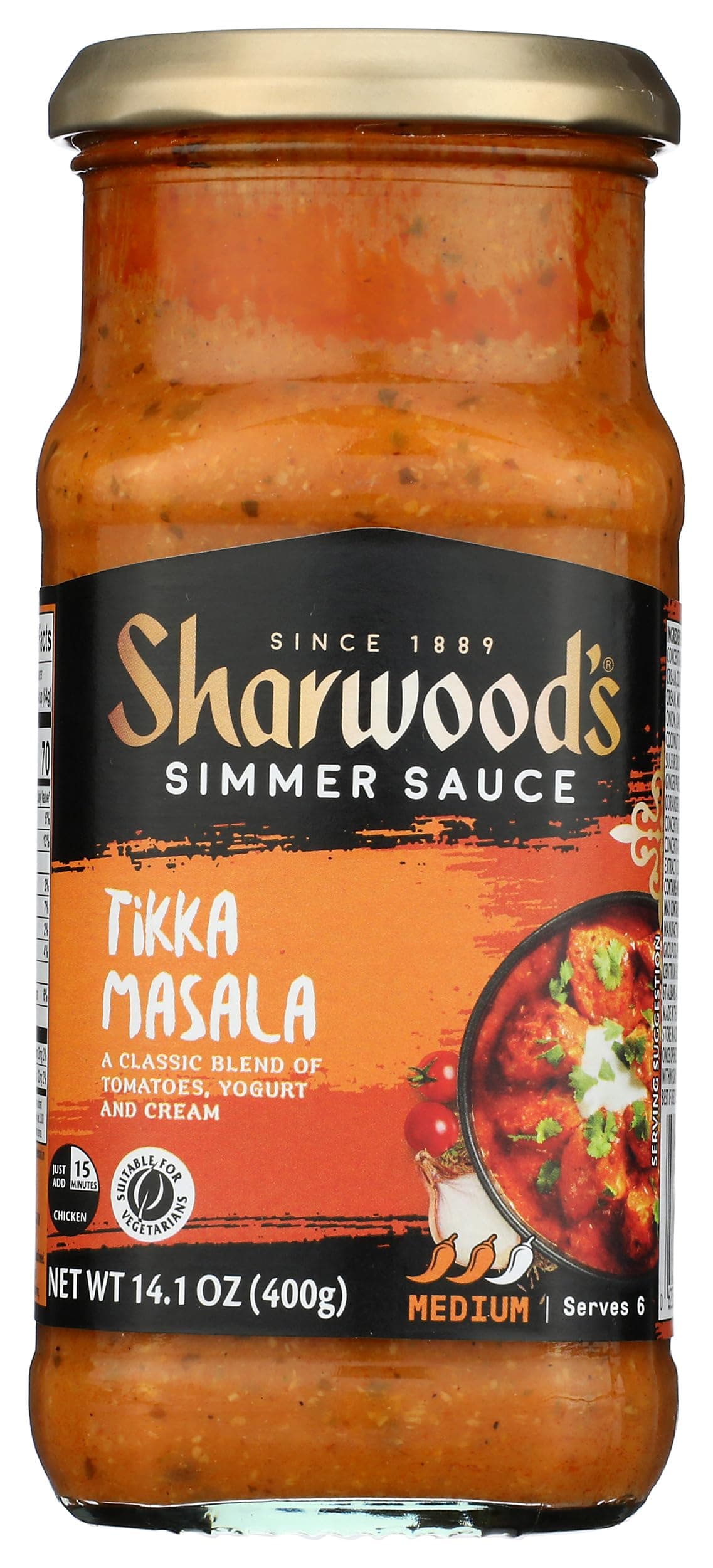 Sharwood Tikka Masala Cooking Sauce - Extra Spicy - Case of 6 - 14.1 Fl oz.