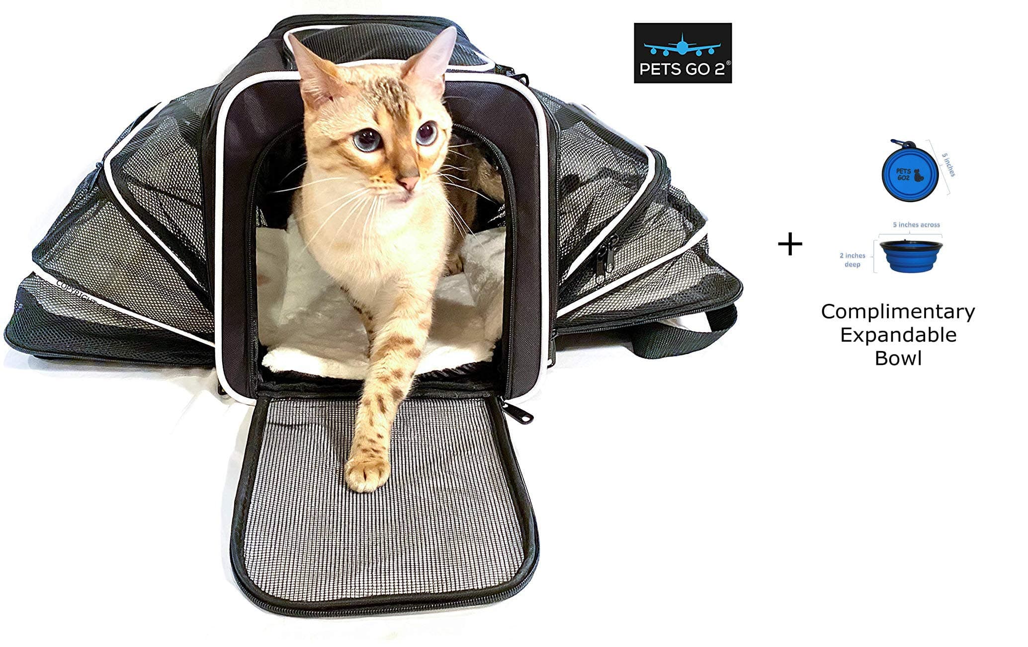 Premium Small Pet Carrier for Puppies, Small Dogs & Cats - Airline Approved - Expandable Walls for More Room, Top and Side Exits, Ultimate Comfort with Sherpa Padding, Washable, Durable Construction