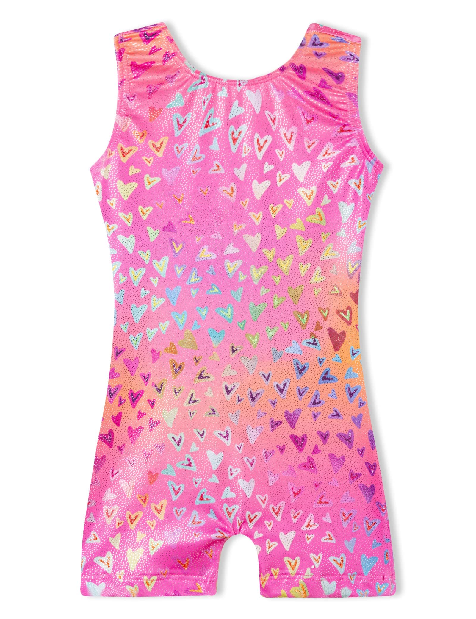 Domusgo Gymnastics Leotards for Girls Sparkly One-Piece Pro Kids Unitard Biketards with Shorts