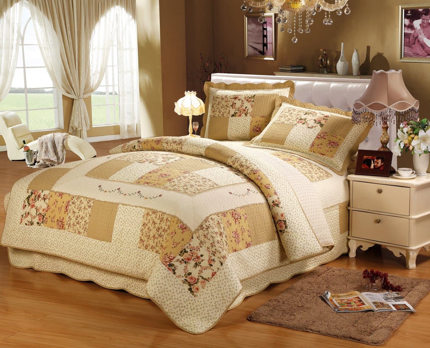 DaloyiPatchwork Quilt - Wildflower Yellow - Full/Queen