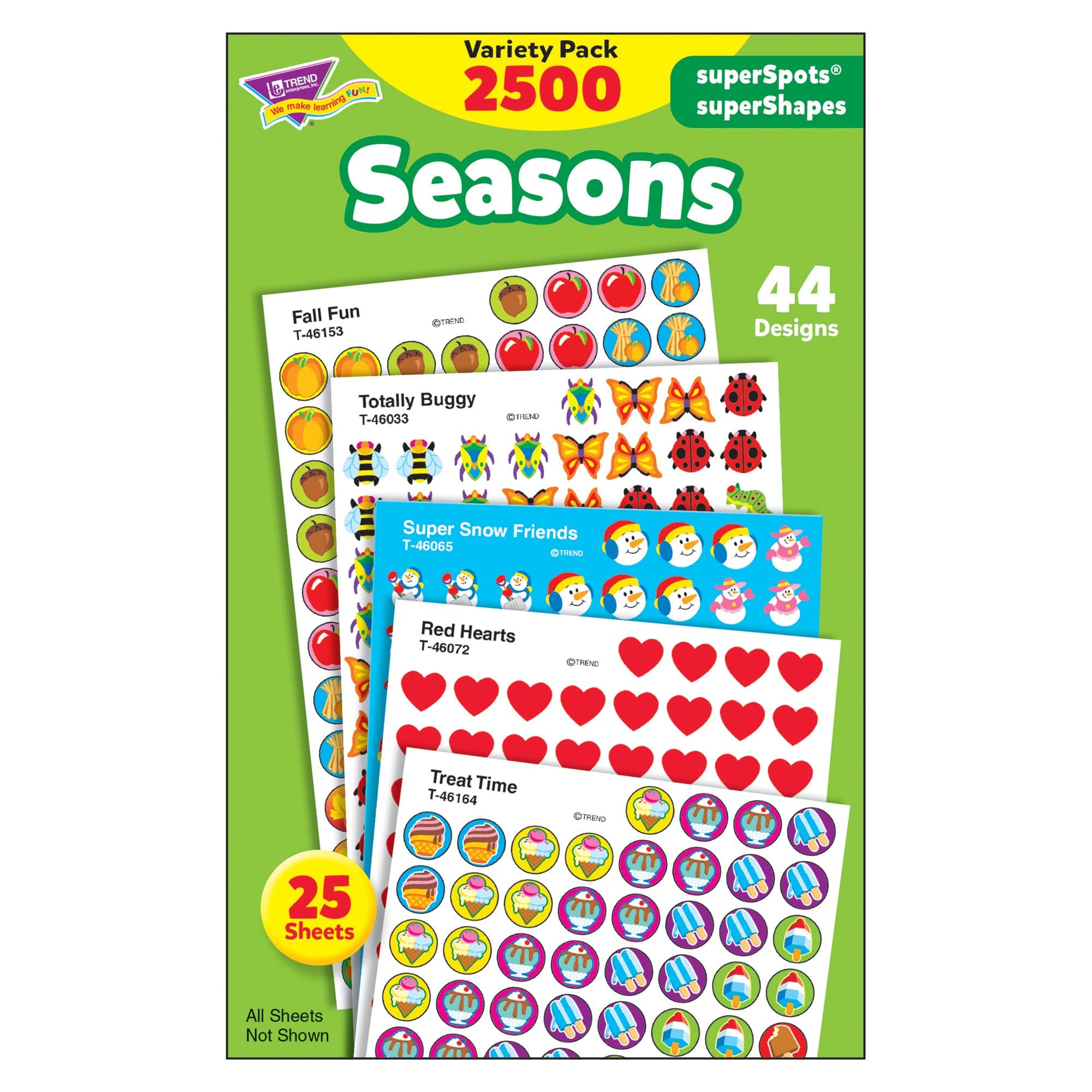 Trend Seasons superSpots/superShapes Variety Pack, Classroom Incentives, 2500 Count