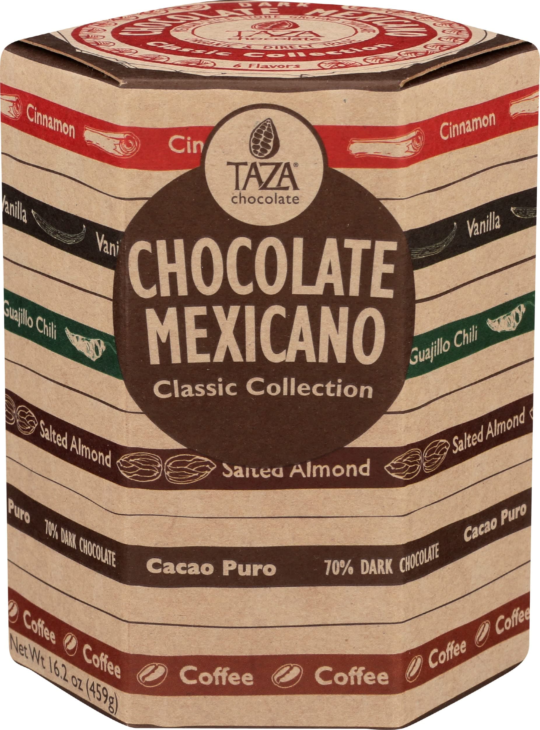 Taza Chocolate Organic Mexicano Disc Stone Ground, Classic Collection Variety Pack, 2.7 Ounce (6 Count)