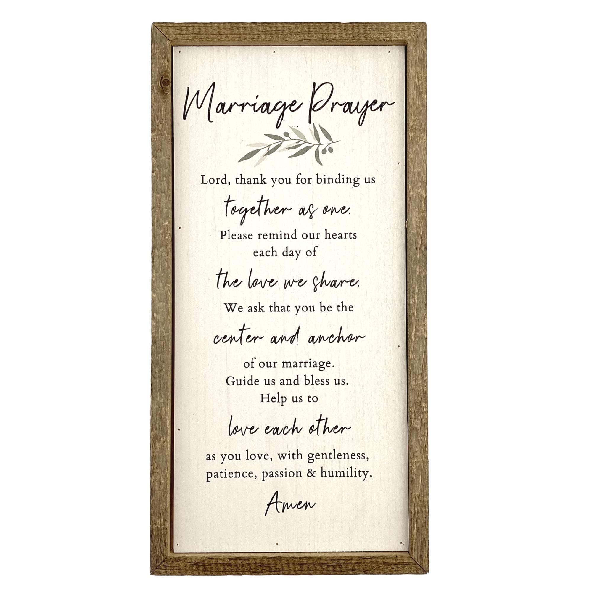 Kingdom Quality LLC Marriage Prayer Wood Wall Decor - Classy Wedding Gifts, Made in the USA 6 x 12 Wood Plaque, Ideal Gift For Couples,