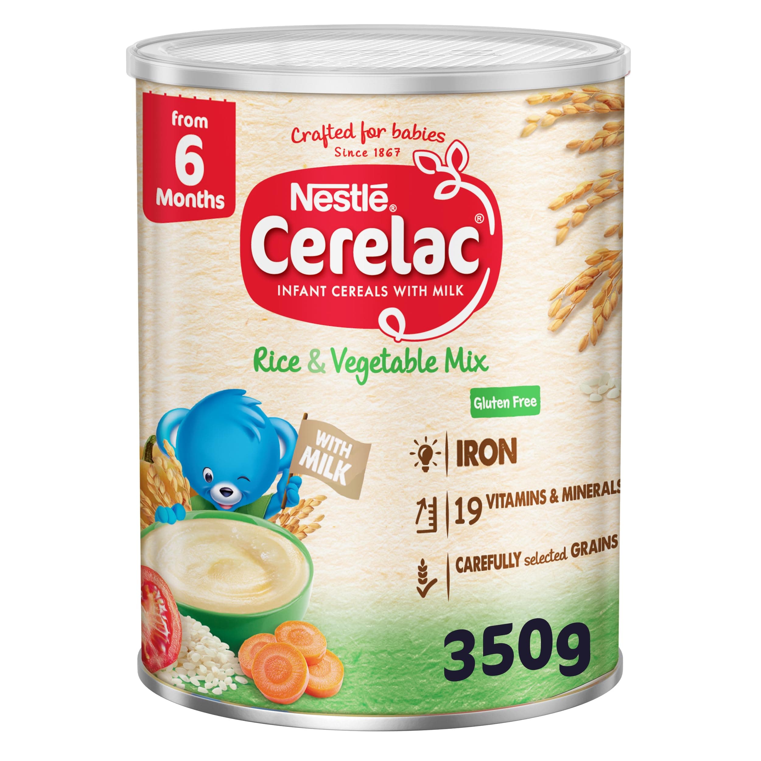 Nestle Cerelac Rice & Vegetable Mix From 6 Months, 350g