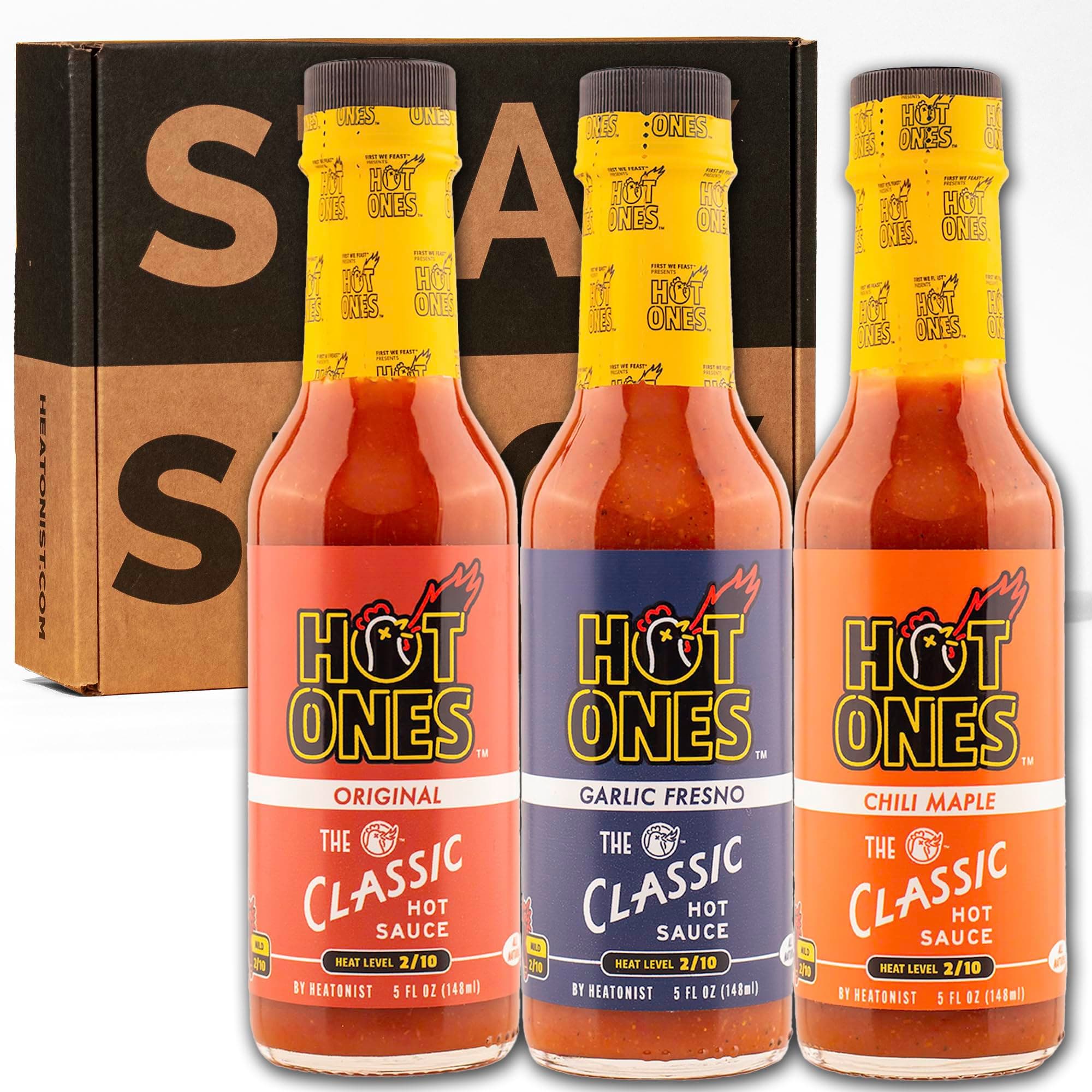 The Classic Trio, Hot Sauce Pack With The Classic Original, Garlic Fresno Chili & Chili Maple, Made With All Natural Ingredients, 5 fl oz Bottle (3-Pack)