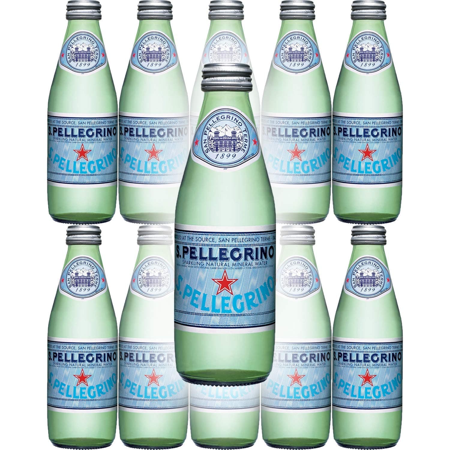 San Pellegrino Sparkling Natural Mineral Water, 8.45oz Glass Bottle (Pack of 10)