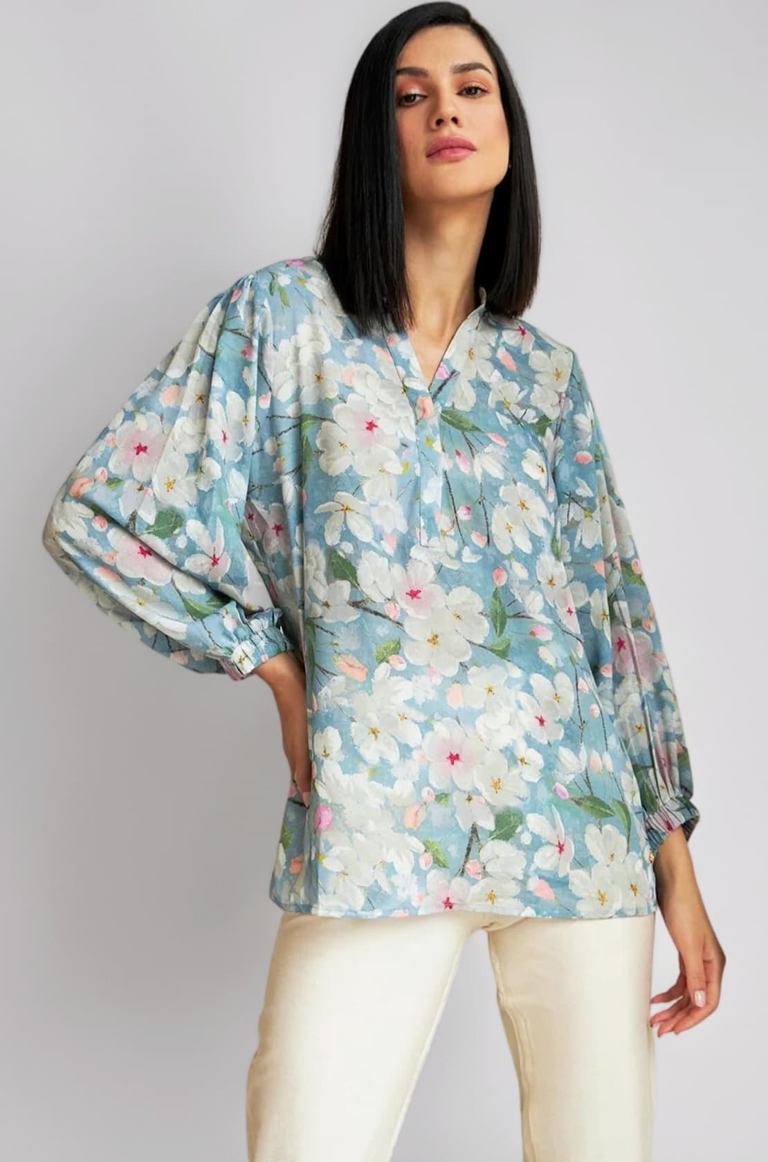 Leriya Fashion Women Rayon Shirts Korean Style Long Sleeve Oversized Button Down | Workwear Top for Office & Casual Wear