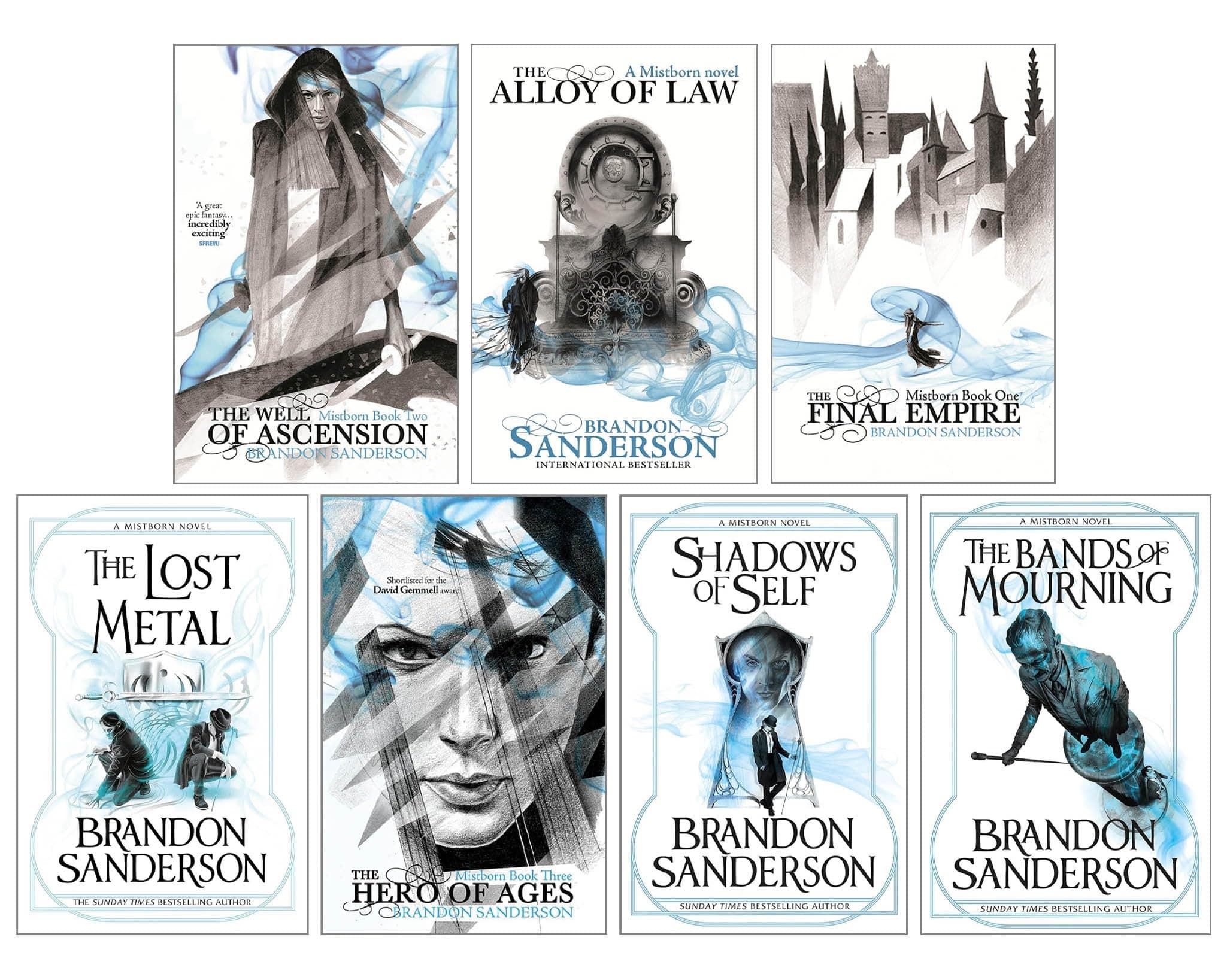 - Mistborn Series 7 Books Collection Set (The Final Empire, The Well Of Ascension, The Hero Of Ages, The Alloy of Law, Shadows of Self, The Bands of Mourning & The Lost Metal)