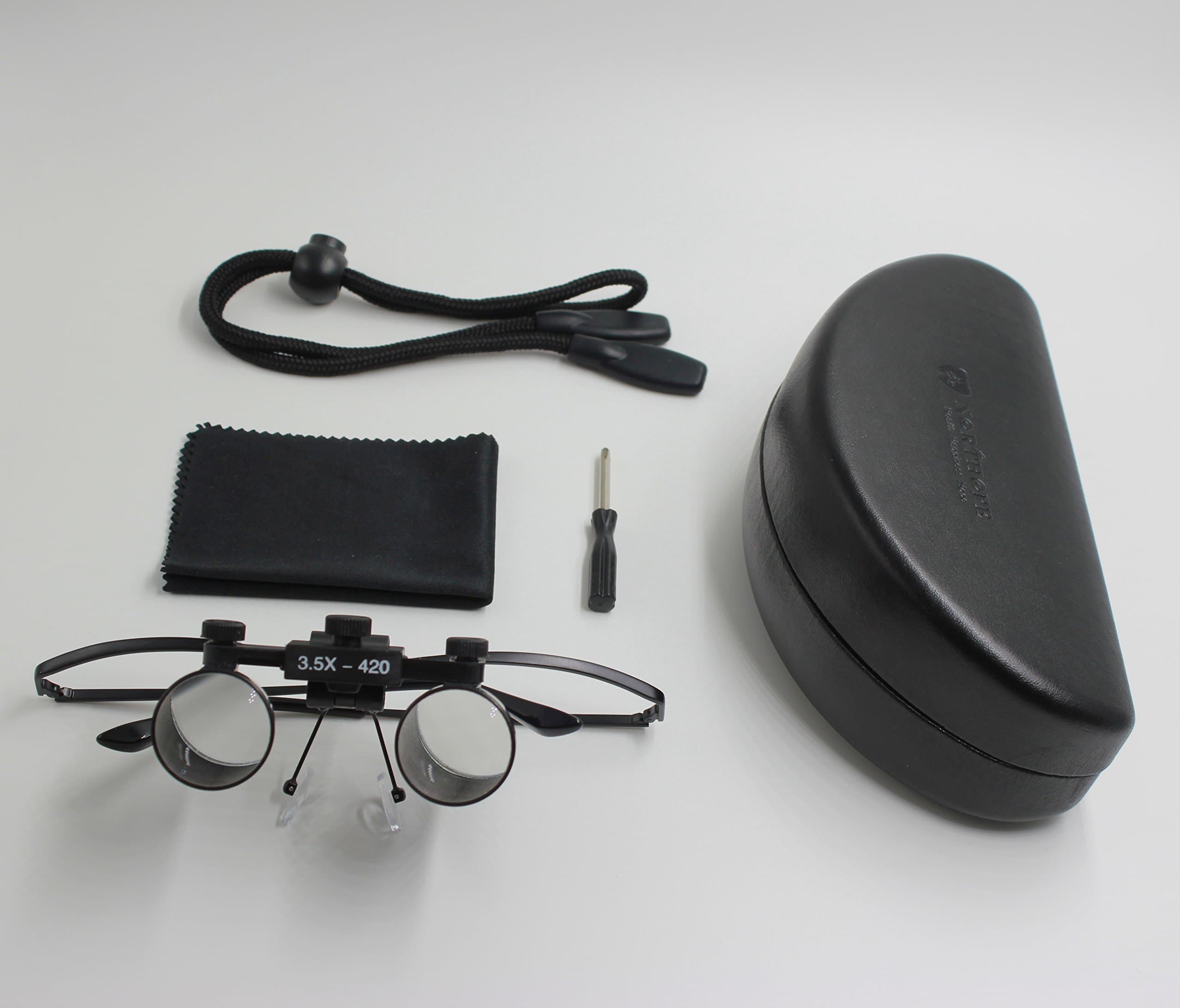 NORTHOPE Big Field High-Definition L50G 3.5X 420mm Surgical Medical Dental Binocular Loupes with Nickel Alloy Half Frame