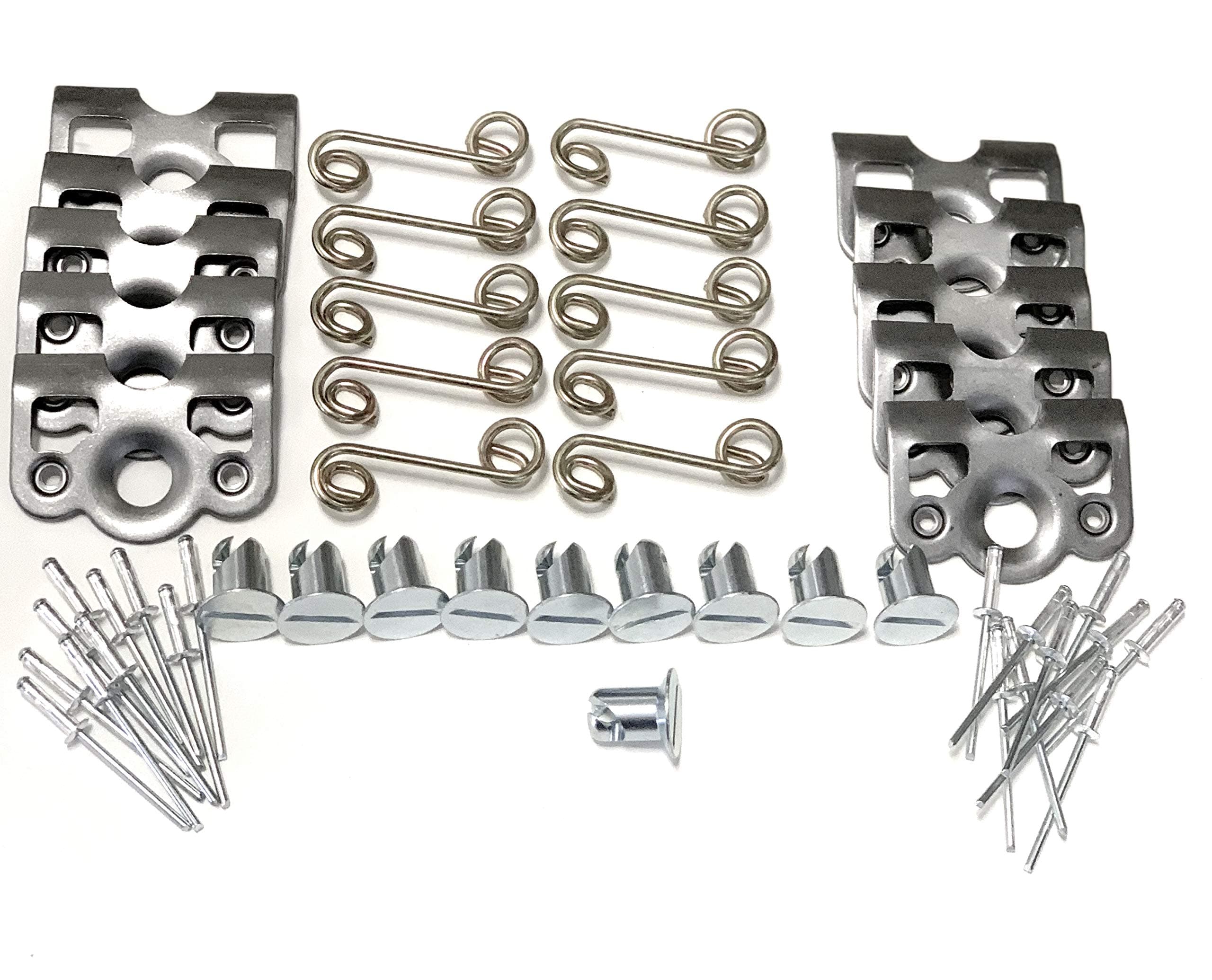 1/4 Turn Quick Release Steel Slot Head Dzus Button with Springs and Dimpled Tabs (10)