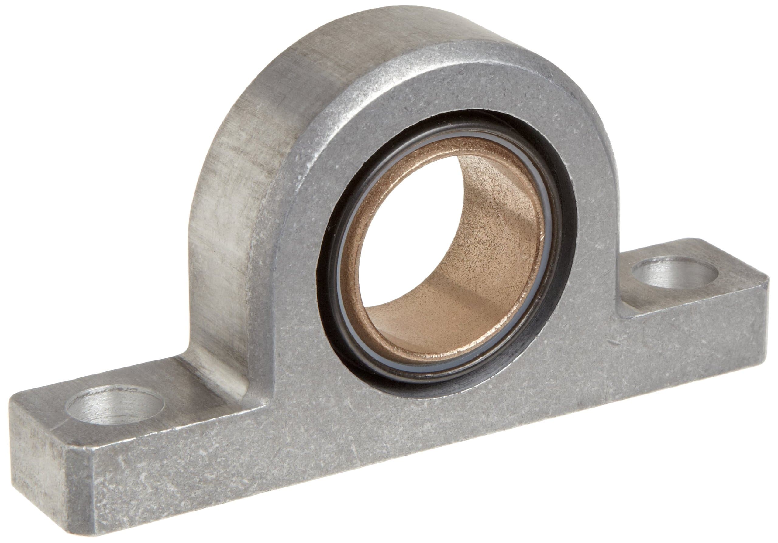 Spyraflo PB4-1250-B SAE-840 Oil Impregnated Bronze Bearing Pillow Block, 2 Bolt Holes, 1.250" Bore Diameter, Aluminum, Inch