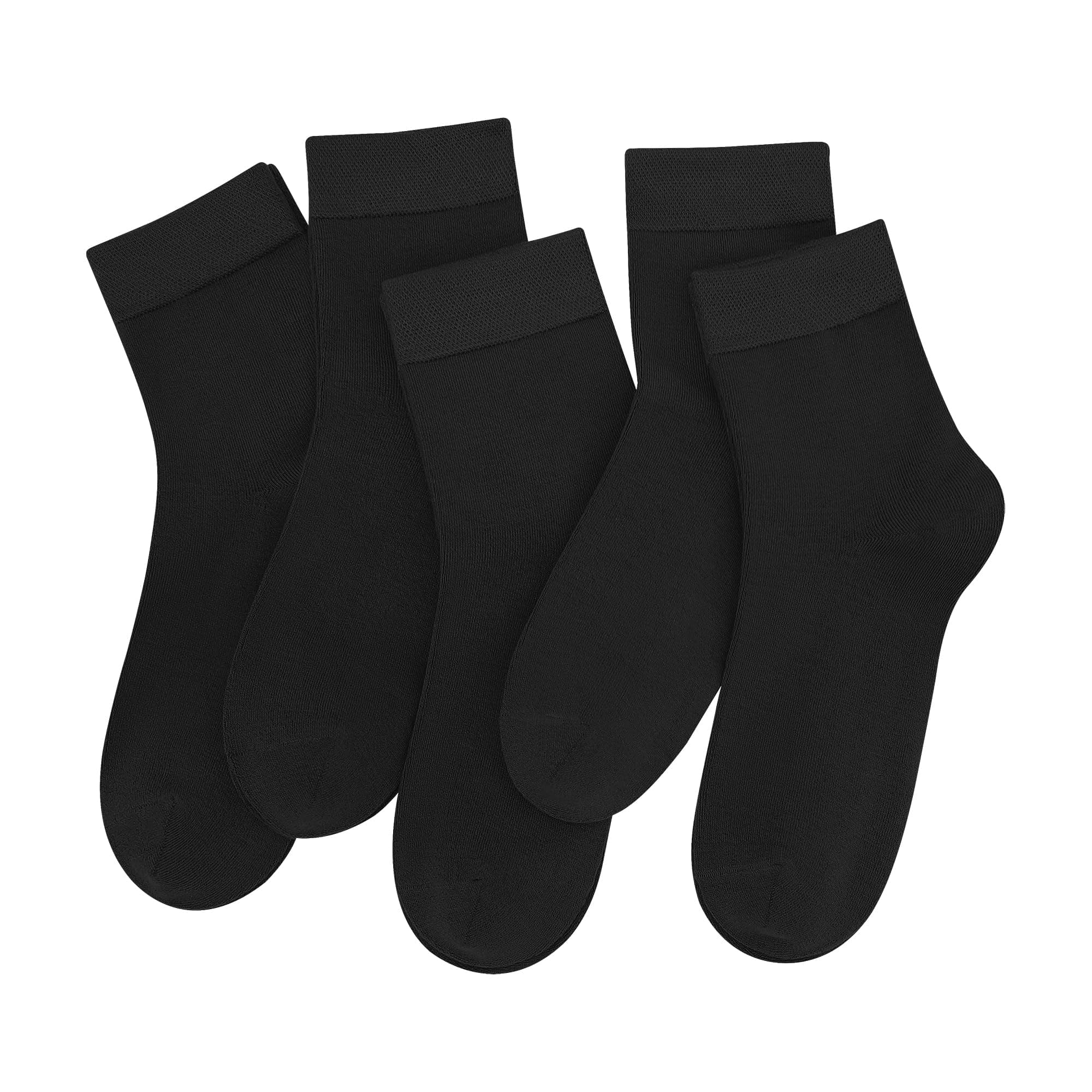 Women Thin Bamboo Socks Crew Lightweight Above Ankle Casual Dress Sock For Ladies Bootie Trouser 5 Pairs