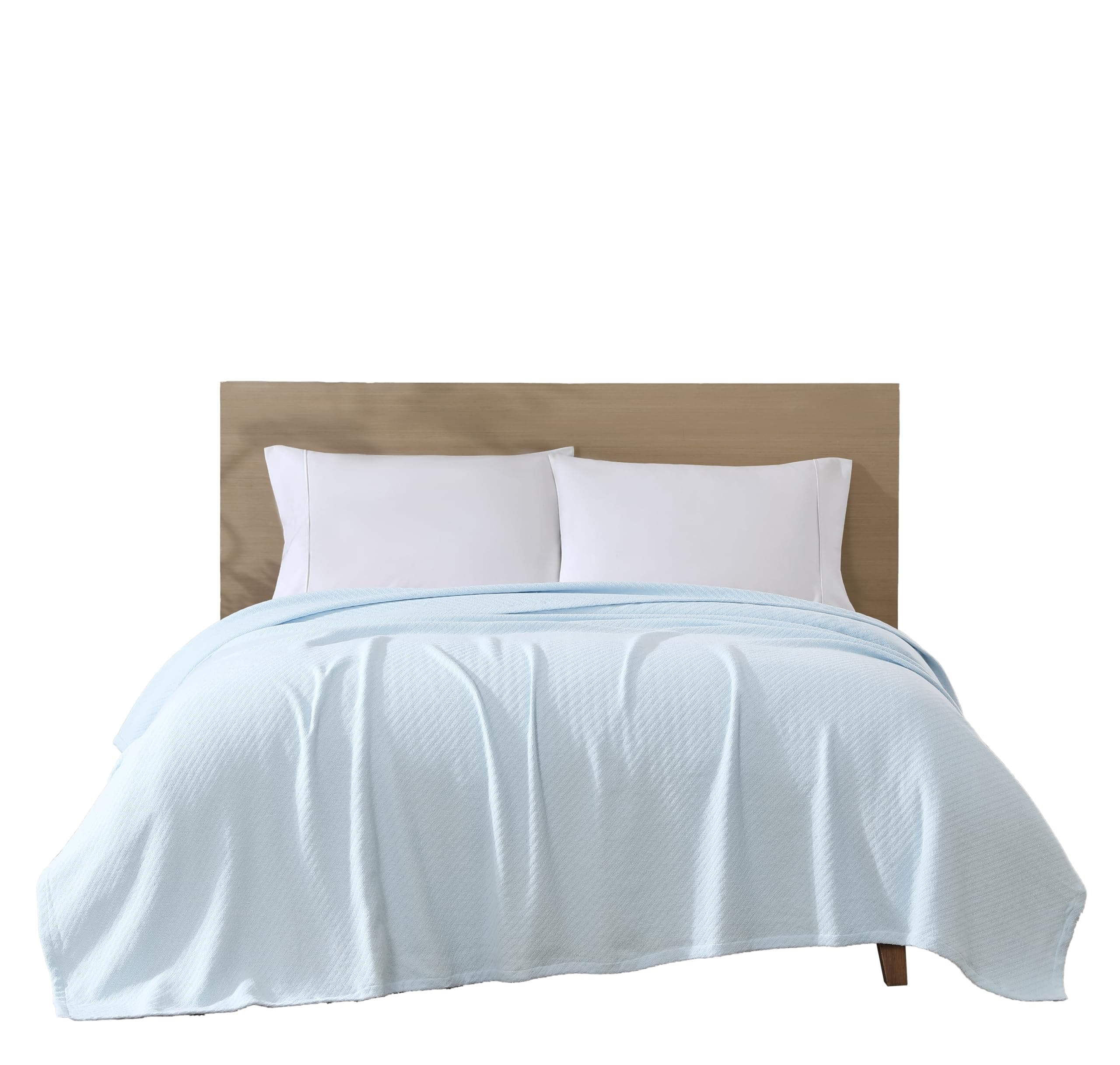 Beatrice Home Fashions GOTS Certified 100% Organic Cotton Medium Weight Blanket, Soft and Cozy Blanket for Bed, Sofa, Couch, Chair, King, Ice Blue