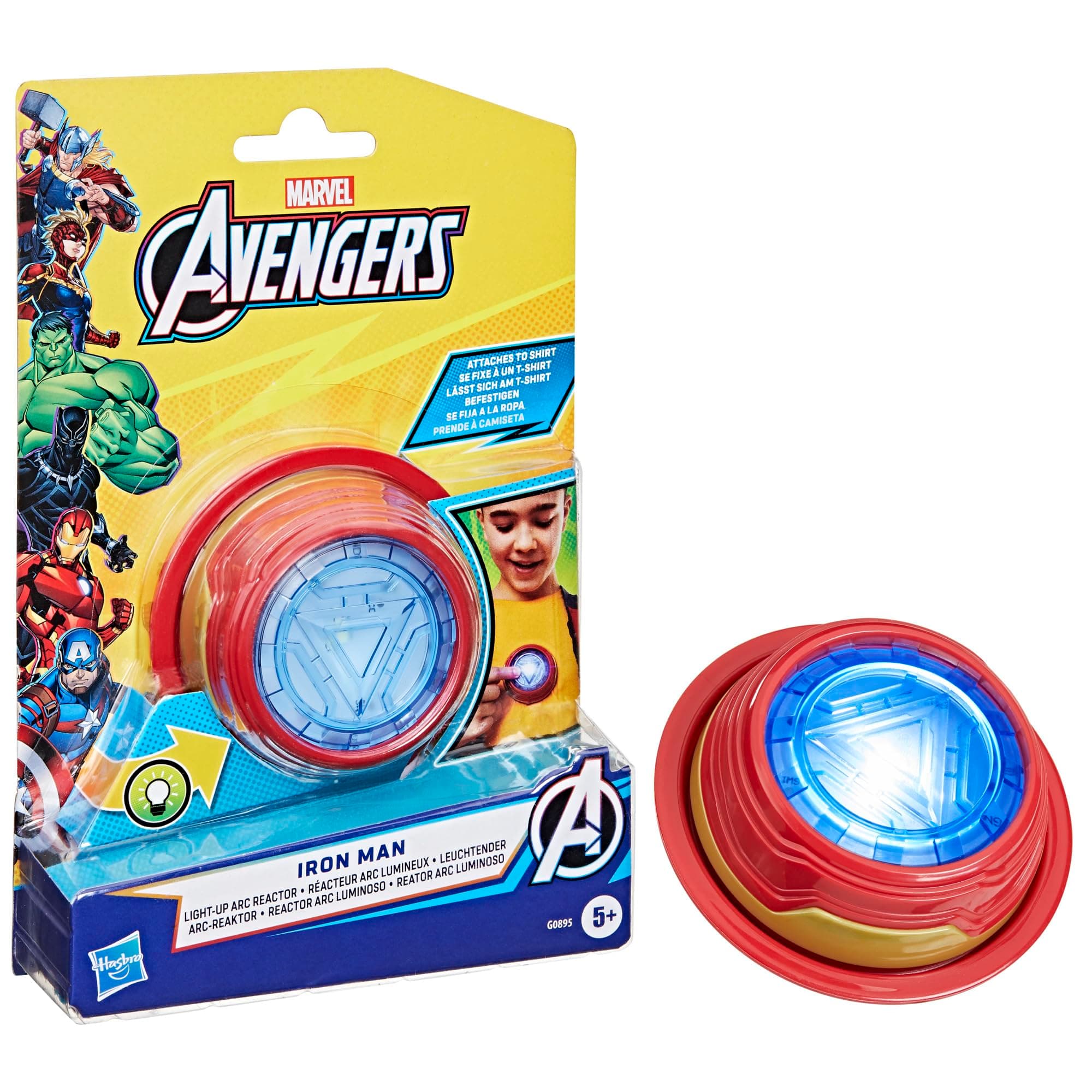 Marvel Avengers Iron Man Light-Up Arc Reactor Electronic Roleplay Toy, Super Hero Toys for Kids Ages 5 and Up