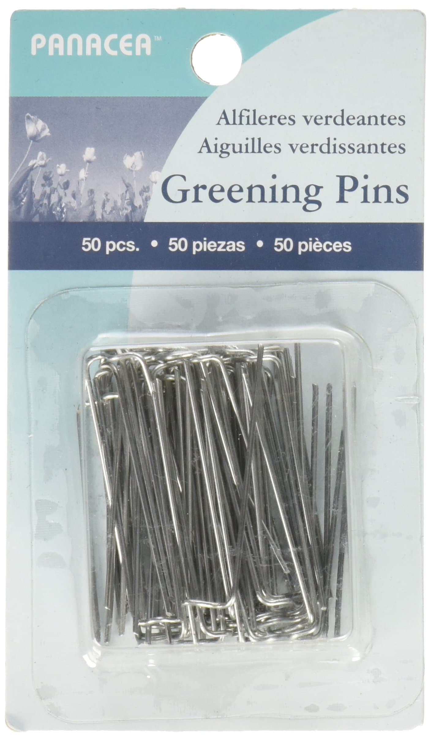 Panacea Sharp Greening Pins 1.75" 50/Pkg, 1 Pack, Silver
