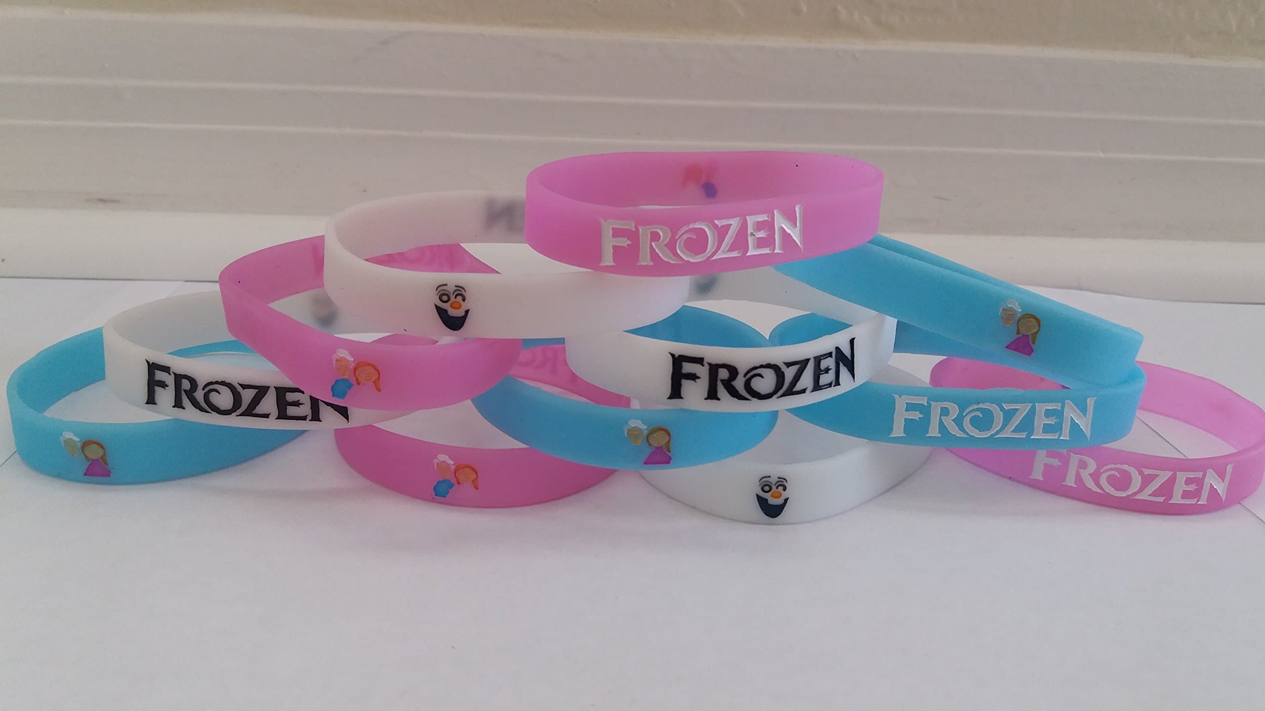 MA Creations Glow in The Dark – Frozen Inspired Kids Bracelets and Birthday Party Favors (12 Pack)