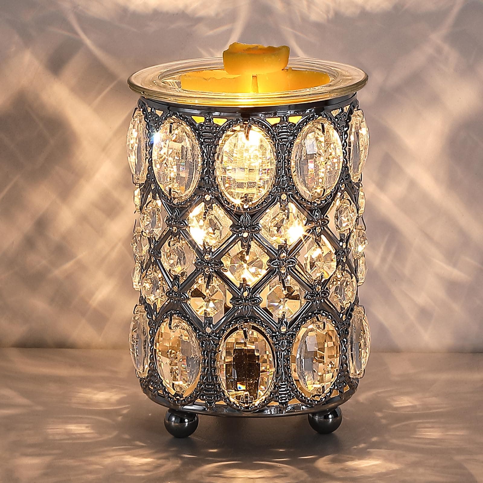 Leyoue Wax Warmer Wrought Iron Crystal Wax Melt Warmer Electric Oil Burner Wax Melt for Gifts & Decor, Home, Office, SPA,Bedroom