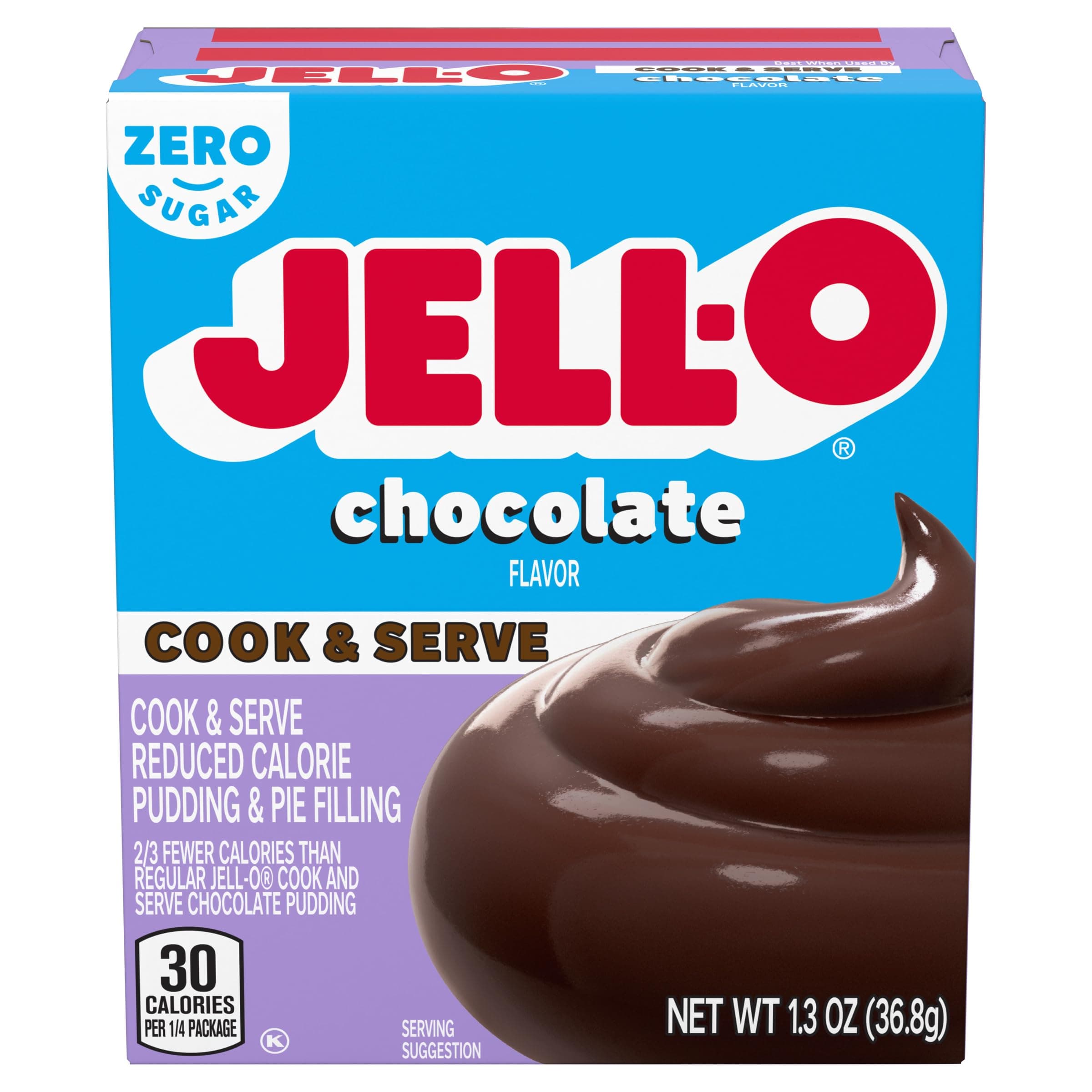 Jell-O Chocolate Pudding, Cook & Serve, Sugar Free, 1.3 oz Box, 4 Packs by Kraft Foods