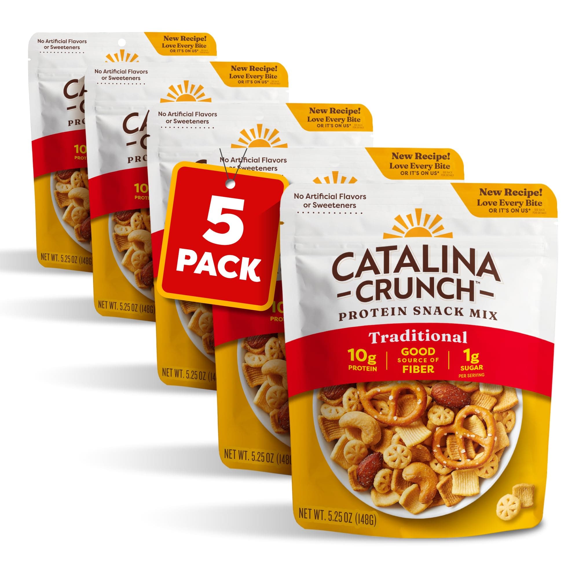 Catalina Crunch Traditional Protein Mix for Snacks | Low Carb, Protein & Keto Snacks, Pack of 5
