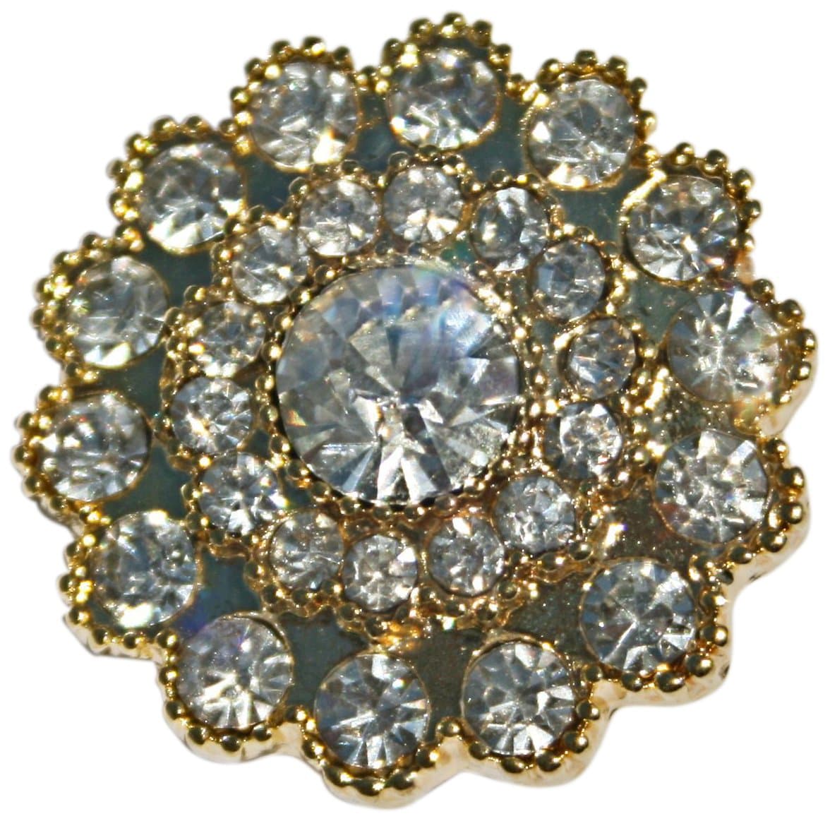 The Buckle Boutique Round Circle of Rhinestones Brooch Buckle in Gold Colored Plating