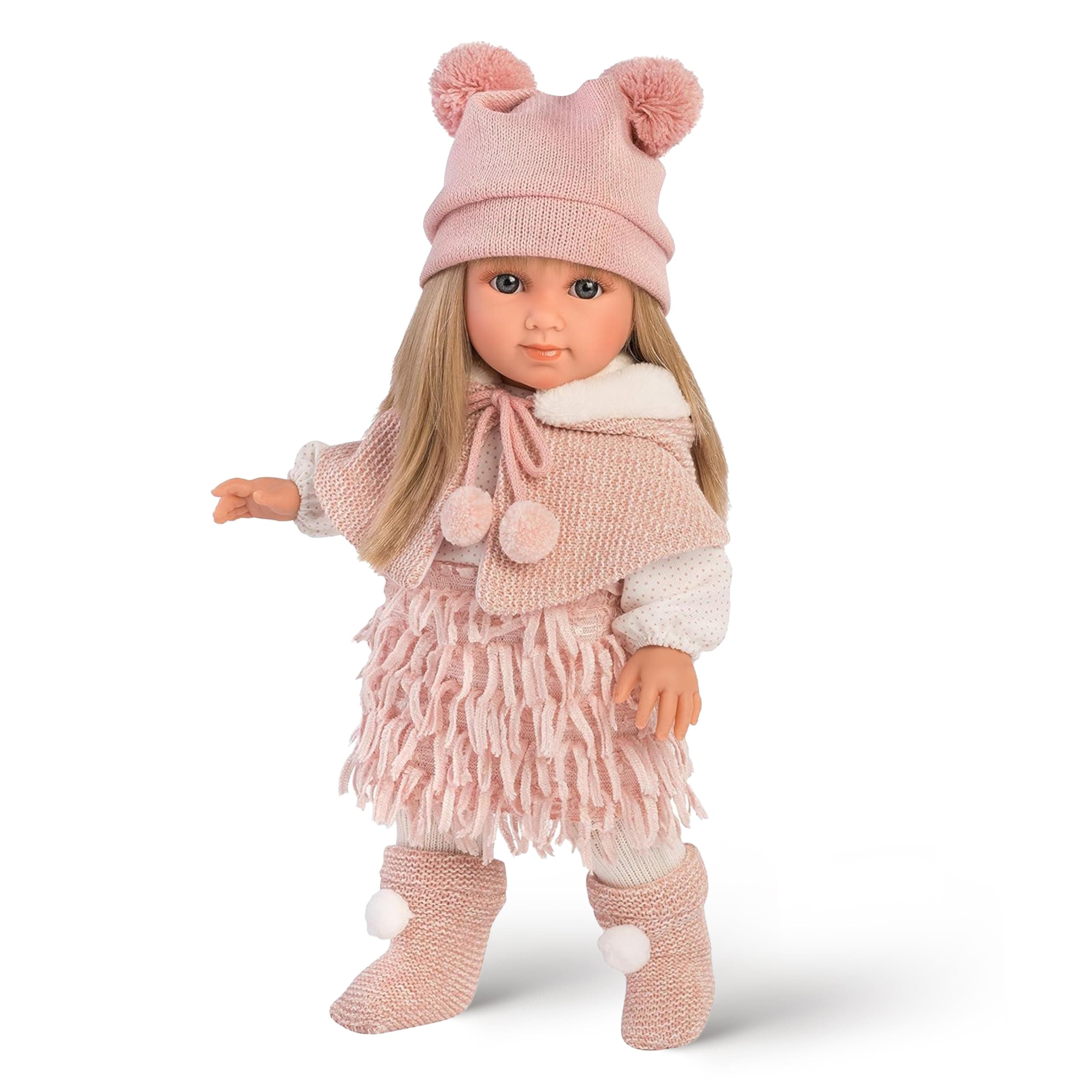 Llorens LL53525 Elena Doll with Blonde Hair and Blue Eyes, Fashion Doll with Soft Body, Includes Trendy Outfit, 35 cm