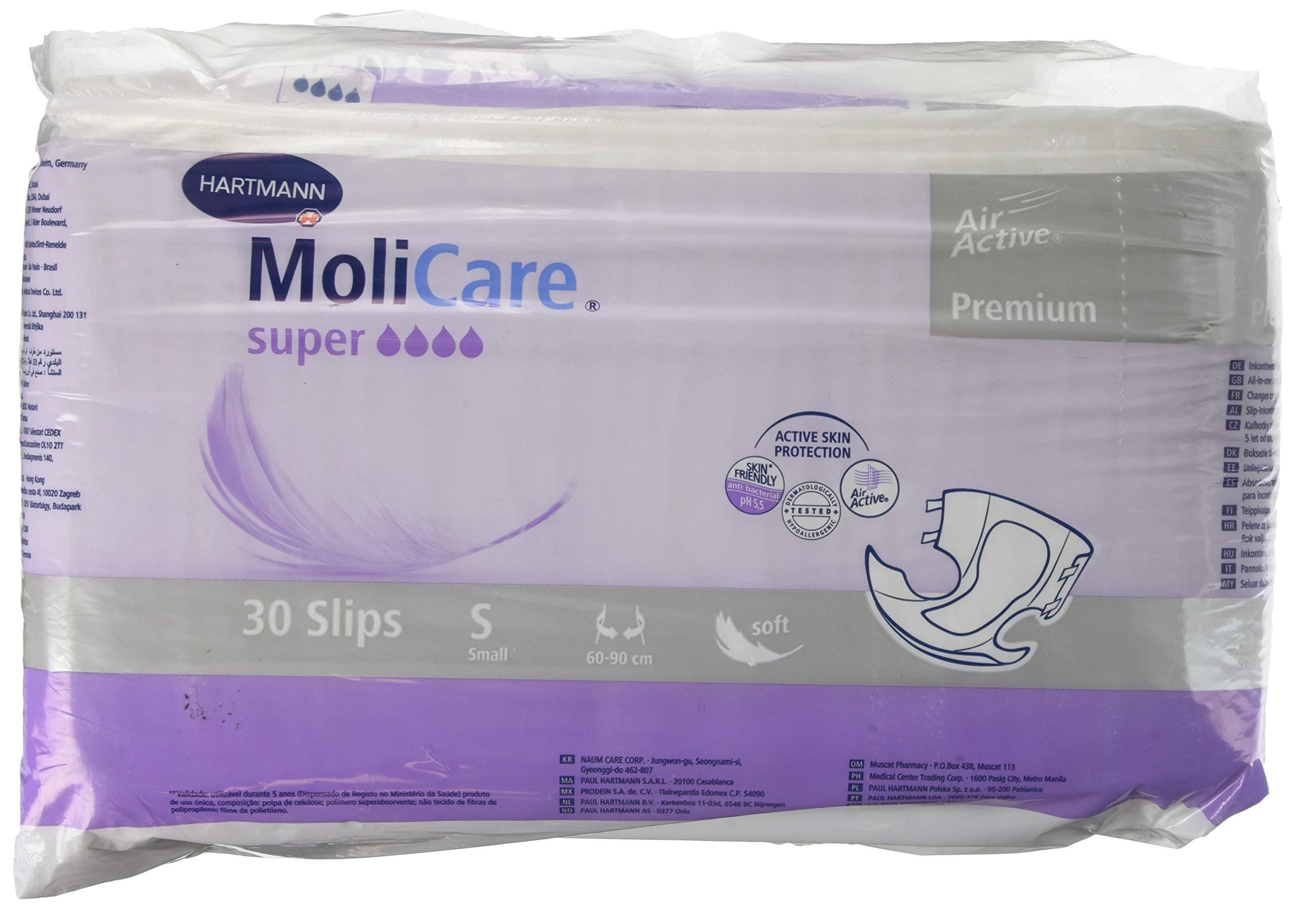 Molicare Premium Soft Super Adult Diapers - Small (24'' - 35'') - Bag of 30