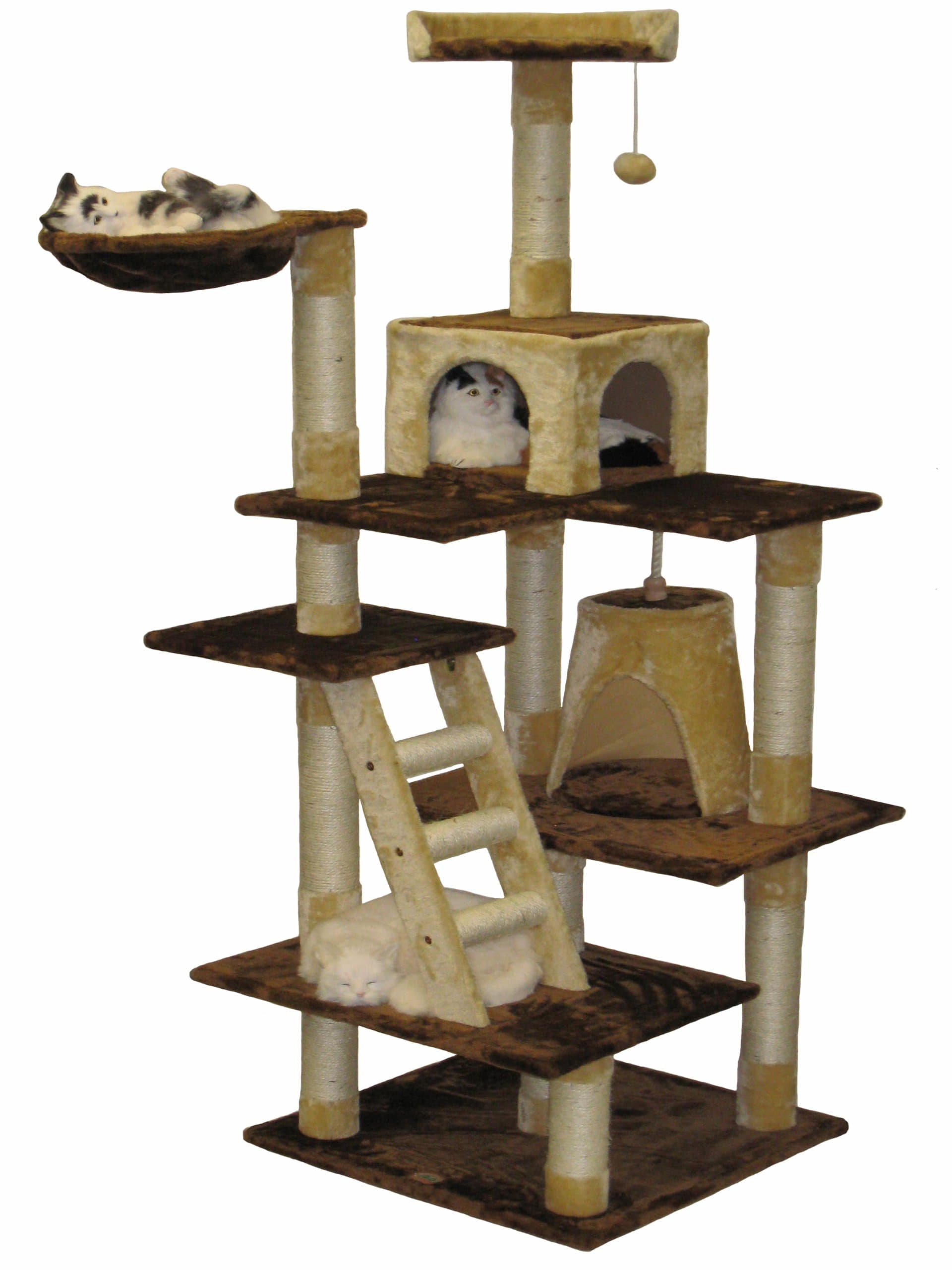 Go Pet Club Cat Condo, 72-Inch, Brown/Beige