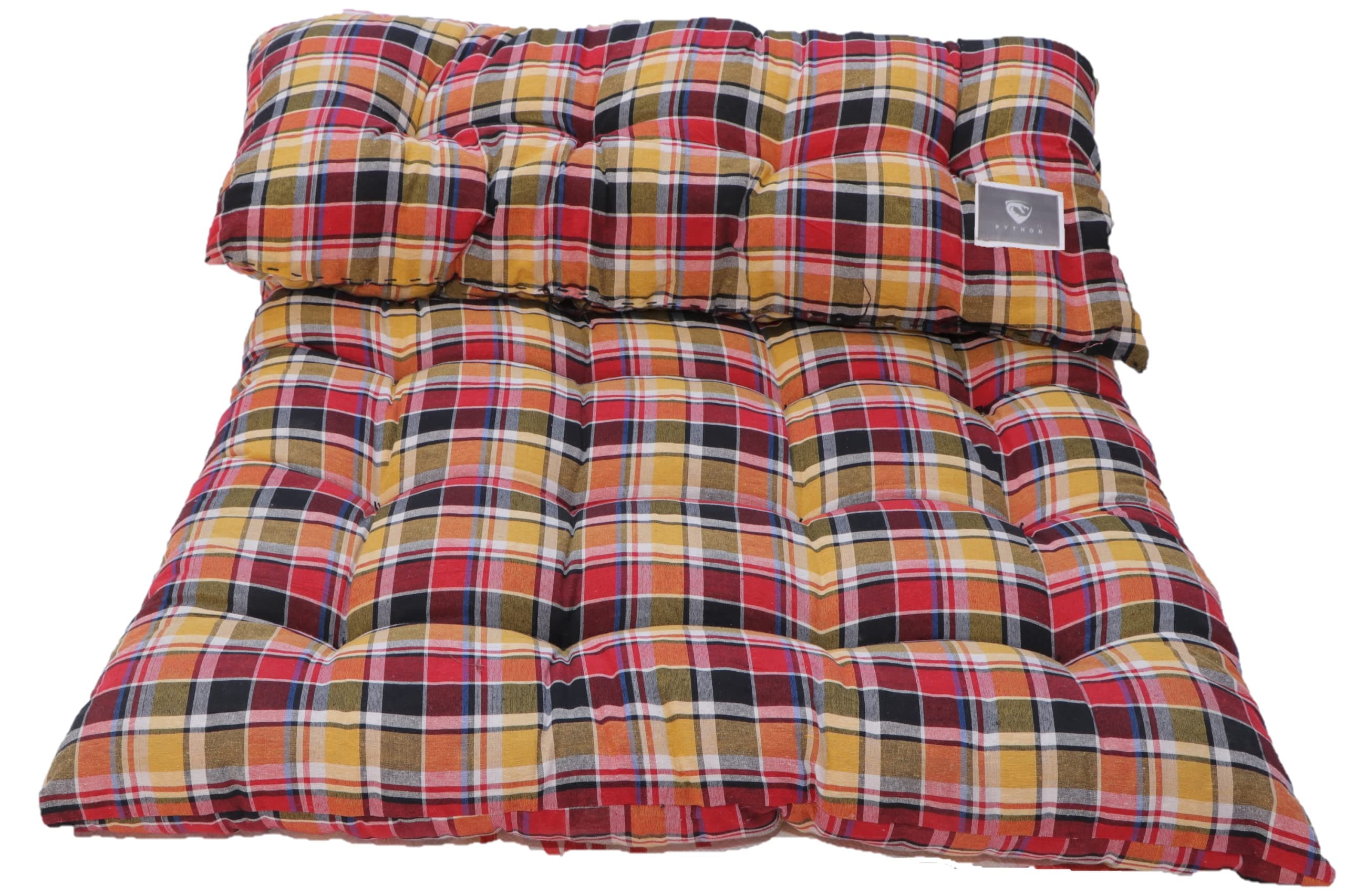 PYTHON Single Bed, Foldable, Light Weight Filled Medium Soft Cotton Mattress/Gadda (Multi, 1 Sleeping Capacity, 4 x 6 ft or 72 x 48 Inch) (Pack of 1) (Art- GD-120)