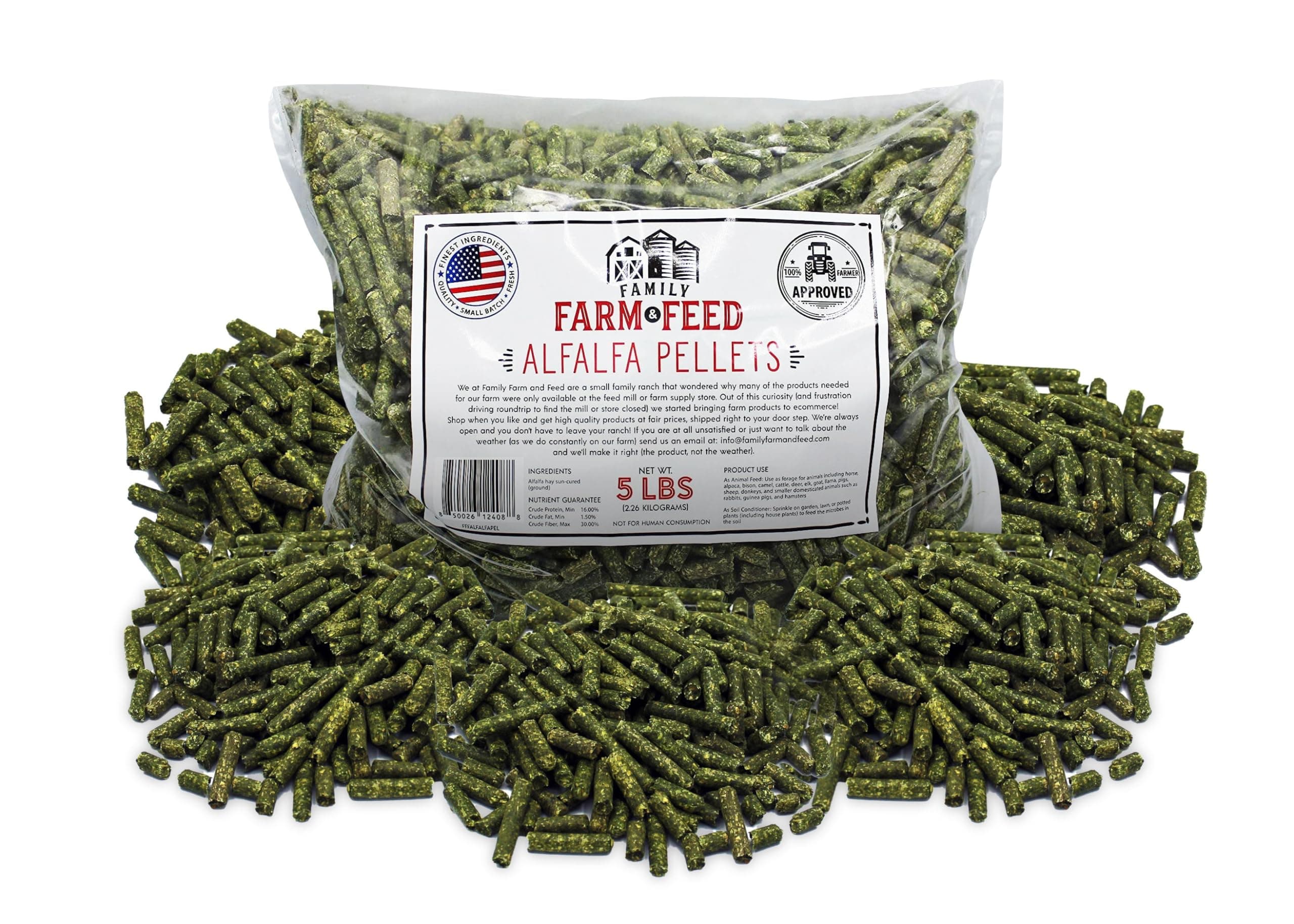 | Alfalfa Hay Food | Small Pet | Young and Adult | Pellets | 5 Pounds
