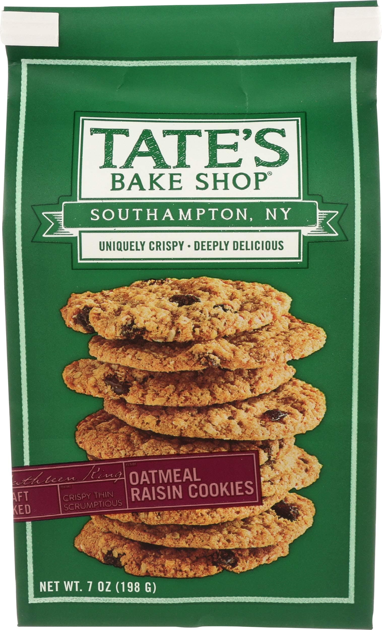 Tate's Bake Shop Cookies Oatmeal Raisin, 7 oz