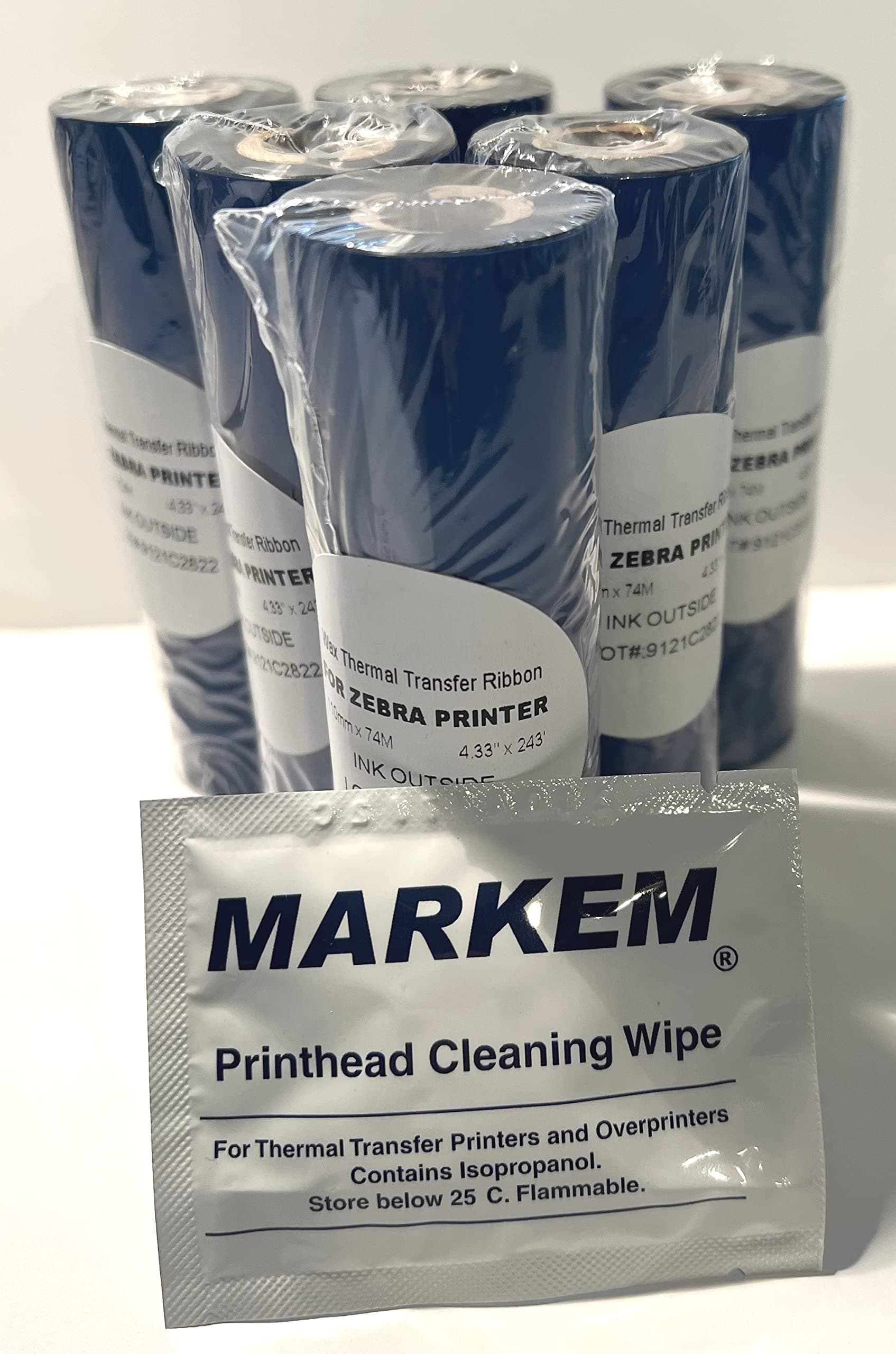 Trek Label Thermal Transfer Ribbons, Black, 6 rolls (TTR11074)