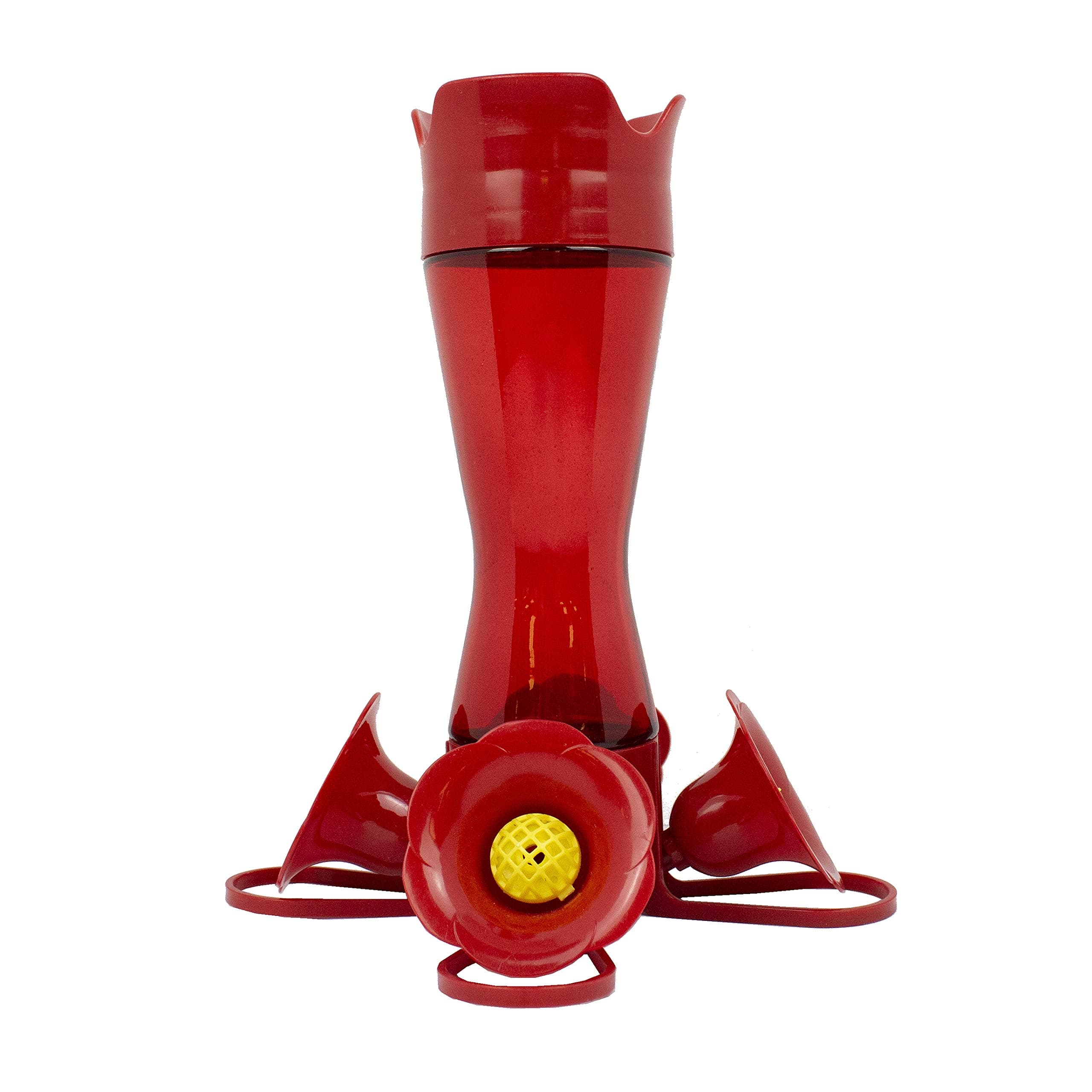 Pinch-Waist Red Glass Hummingbird Feeder