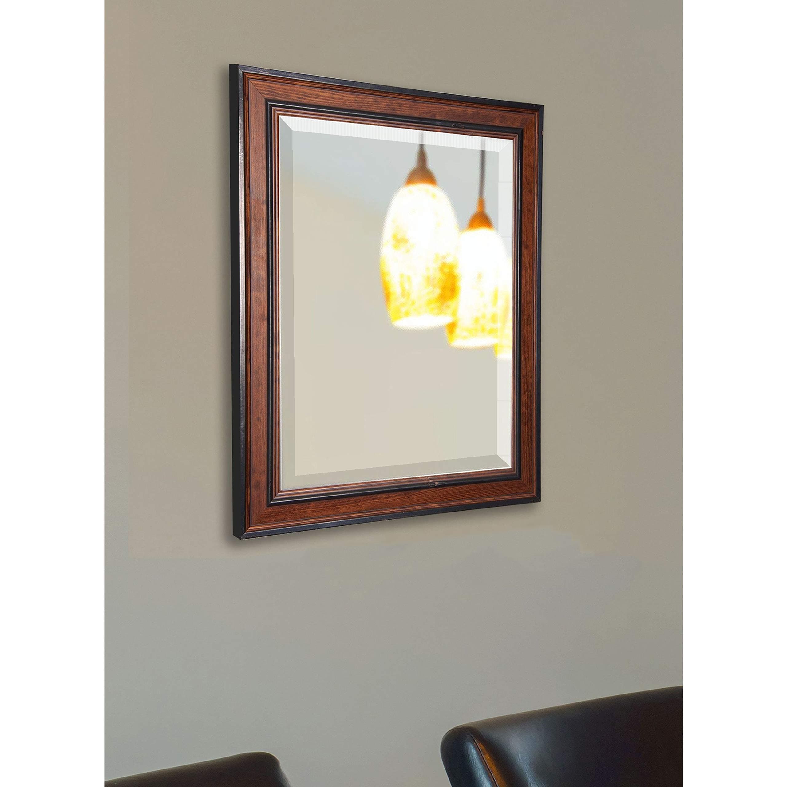 American Made Rayne Country Pine Beveled Wall Mirror, 30.5 x 36.5