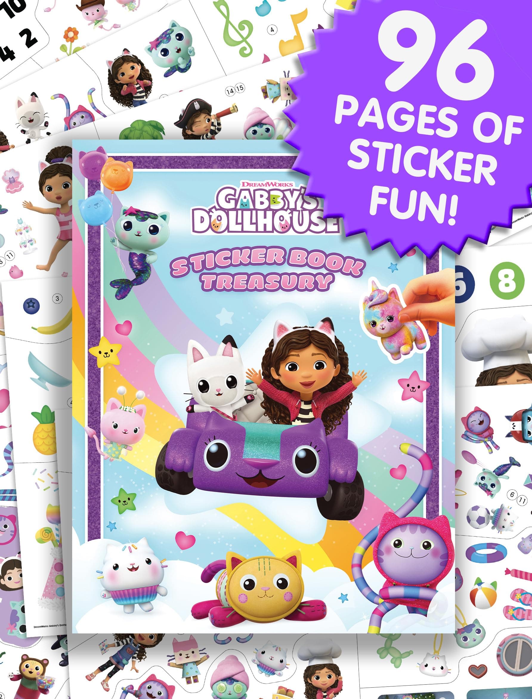 Gabby's Dollhouse Sticker Book Treasury - Activity Books for kids, 350 reusab...