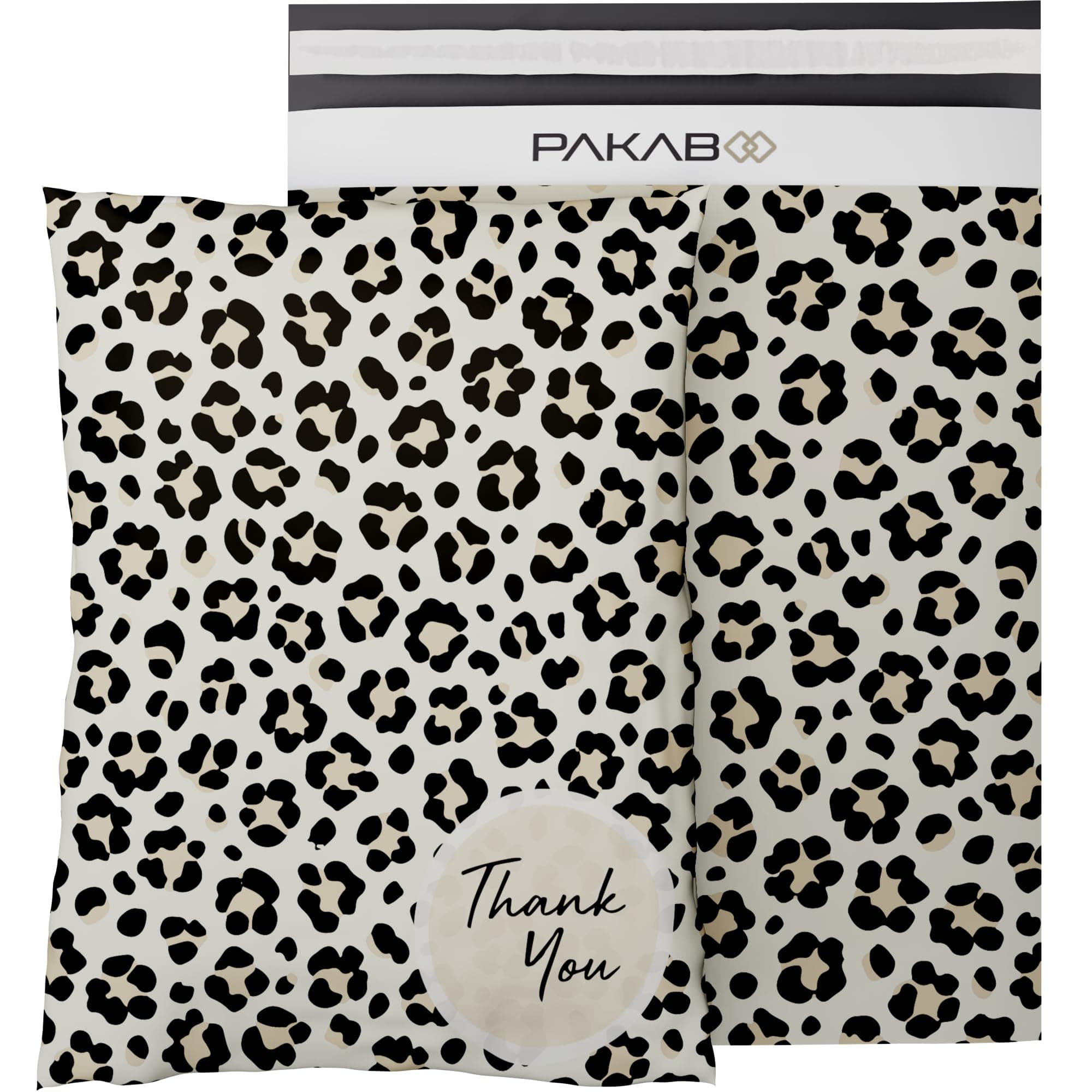 PAKABOO Poly Mailer Shipping Bags 10x13 Inch, 100 Pack, Non-Padded Envelopes with Tamper Proof Self-Seal, Cheetah Print Packaging