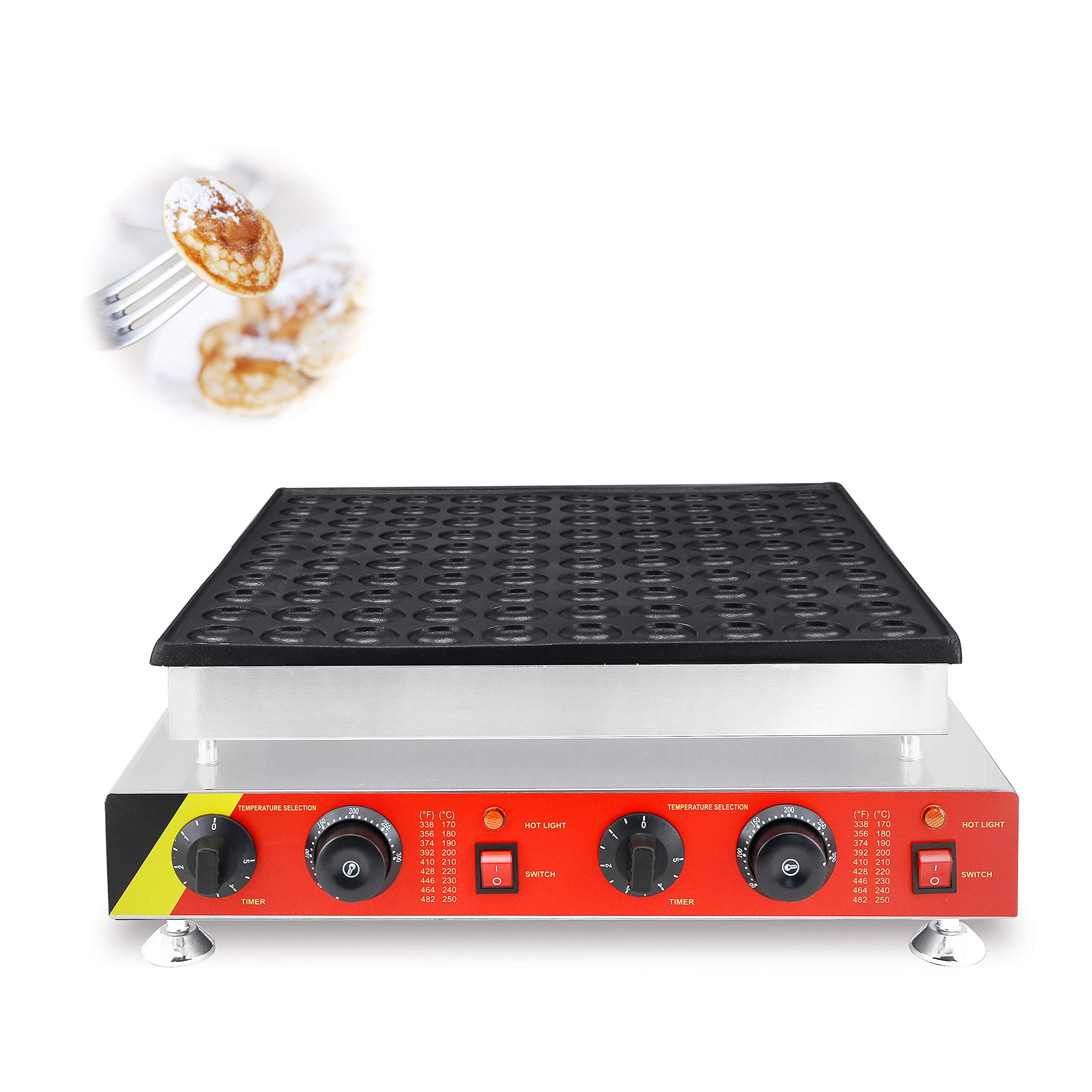 100pcs Commercial Use Non-stick 110v 220v Electric Poffertje Mini Pancake Machine Maker Iron Baker