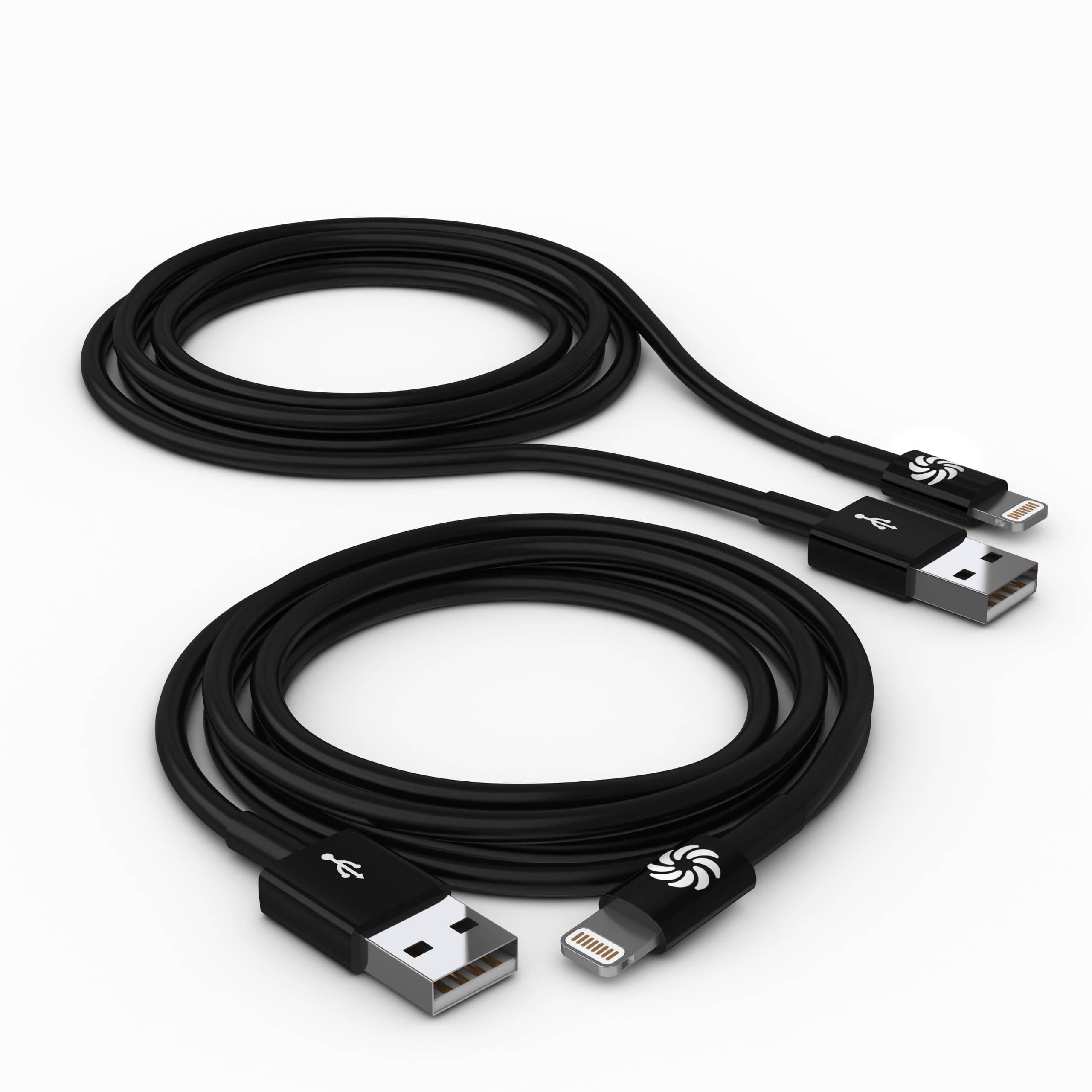 2 pcs 6Ft iPhone 5 cable BLACK - Extra Long iPhone 5 5S 5C iPad mini iPod - set of 2 - 60 days guaranty 8 pin to USB Data Sync Transfer cable - iPhone 5 cable 6Ft - 6ft iPhone 5 Charger