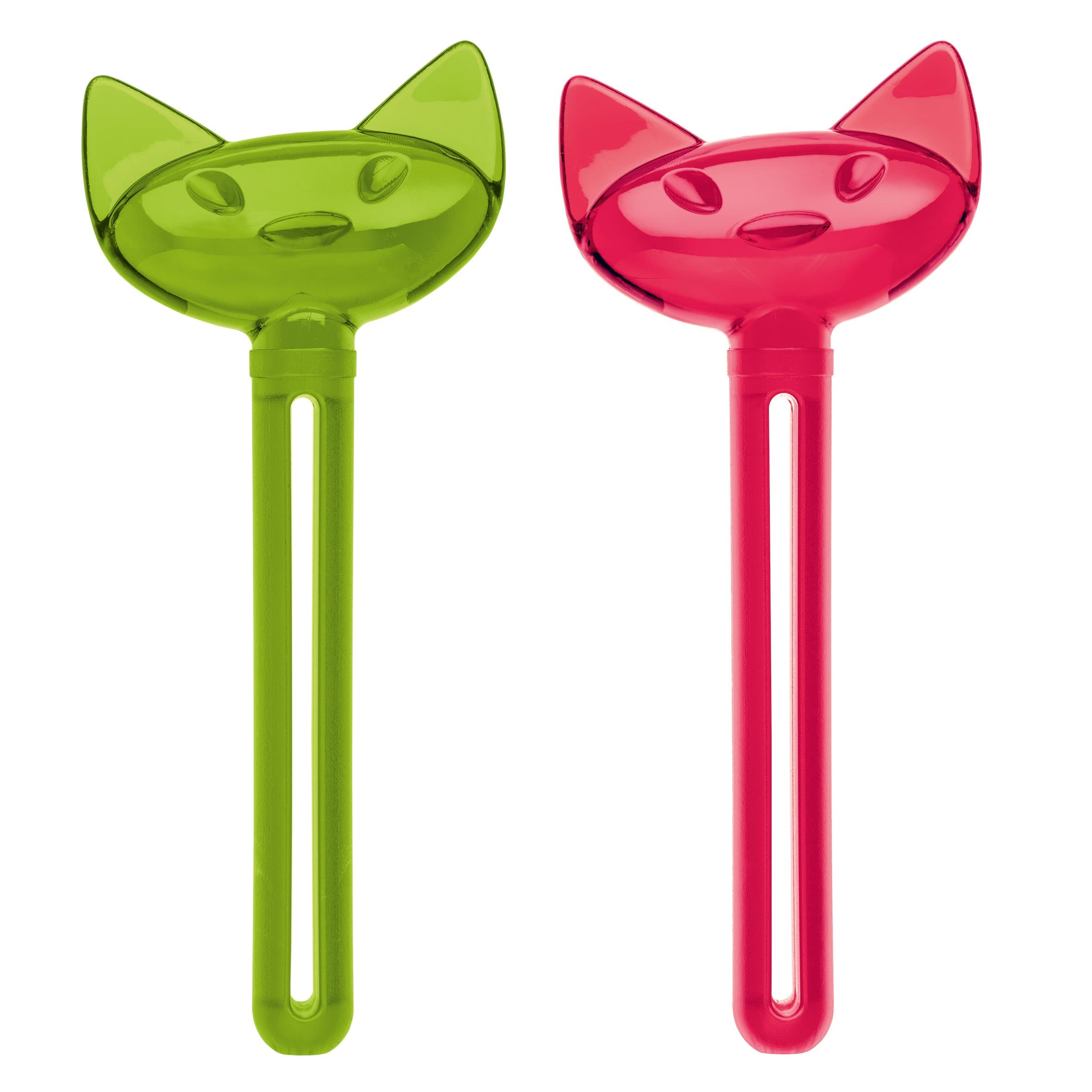 Koziol MIAOU Tube Squeezer, Transparent Olive Green/red