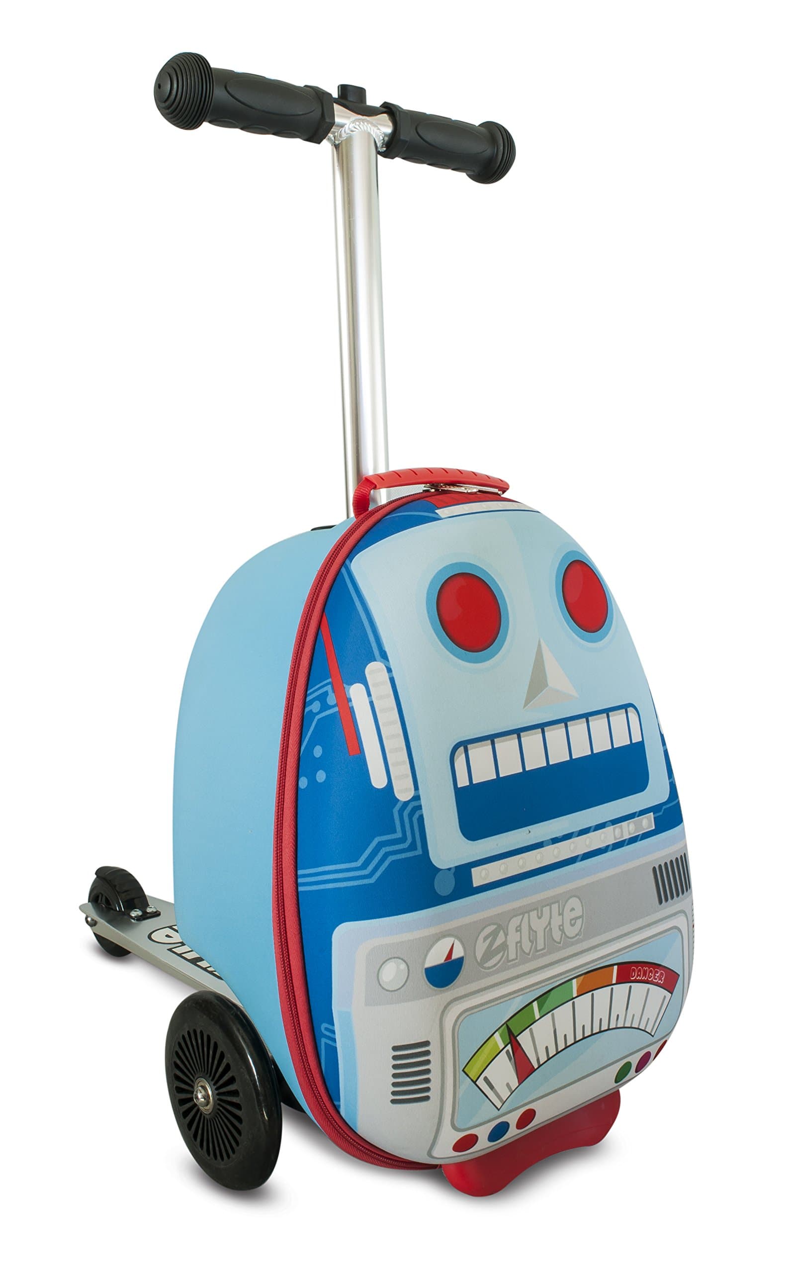 ZincFlyte Kid's Luggage Scooter 15" - Sparky The Robot