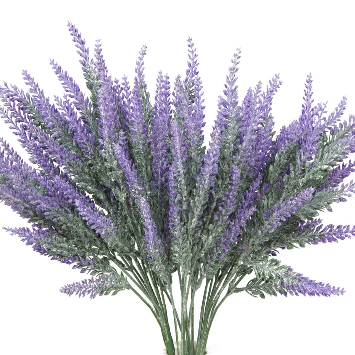 6pcs Lavender Bouquet, Artificial Flocked Lavender in Purple Flowers Arrangements Bridal for Indoor Outdoor DIY Home Garden Wedding Decor