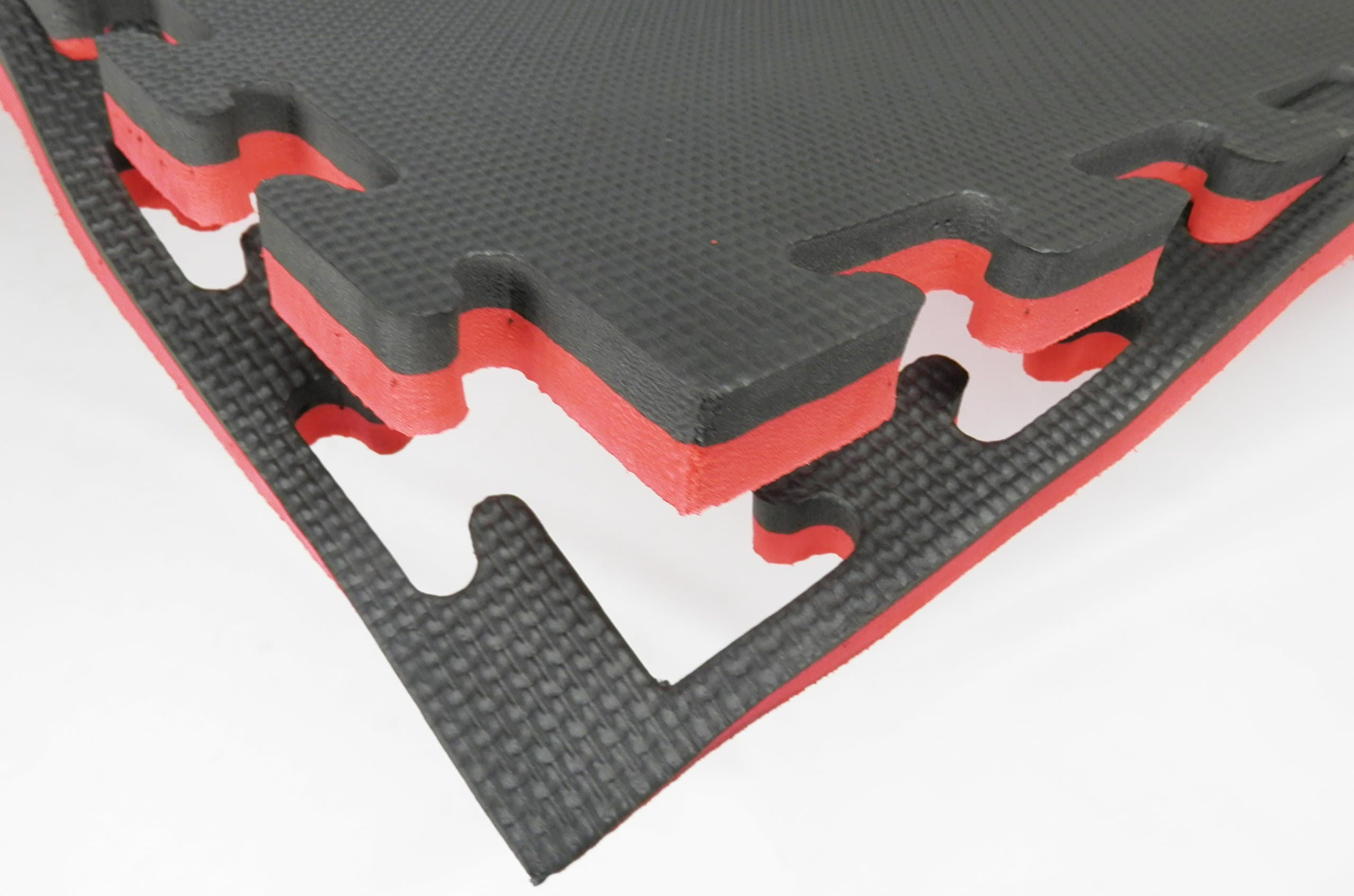 THICK EVA INTERLOCKING FLOOR MATS GYM JUDO EXERCISE MARTIAL ARTS SPORTS BOXING BLACK-RED