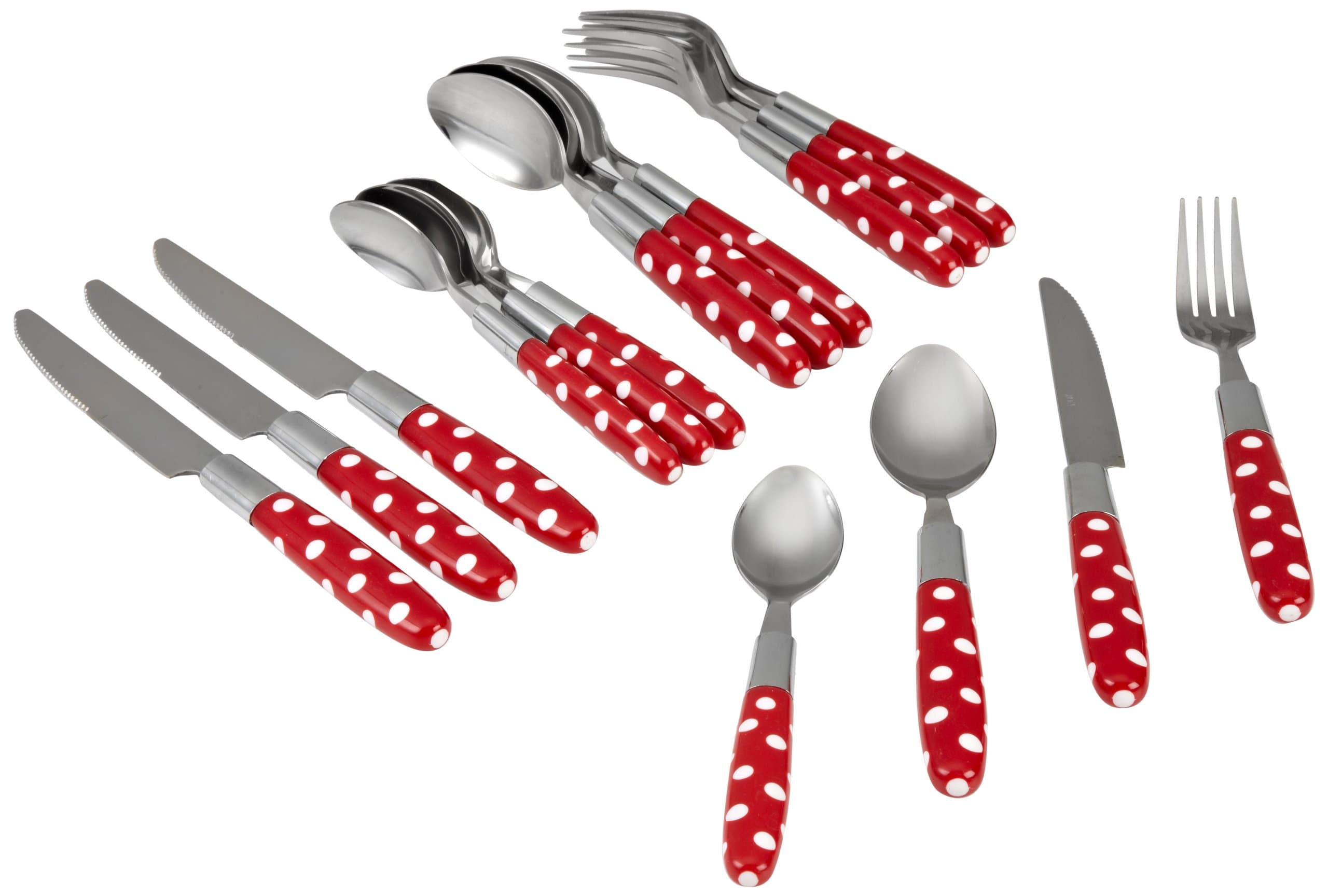 LeBrun French Cutlery Stainless Steel Tortolla Set, Red, 16-Piece