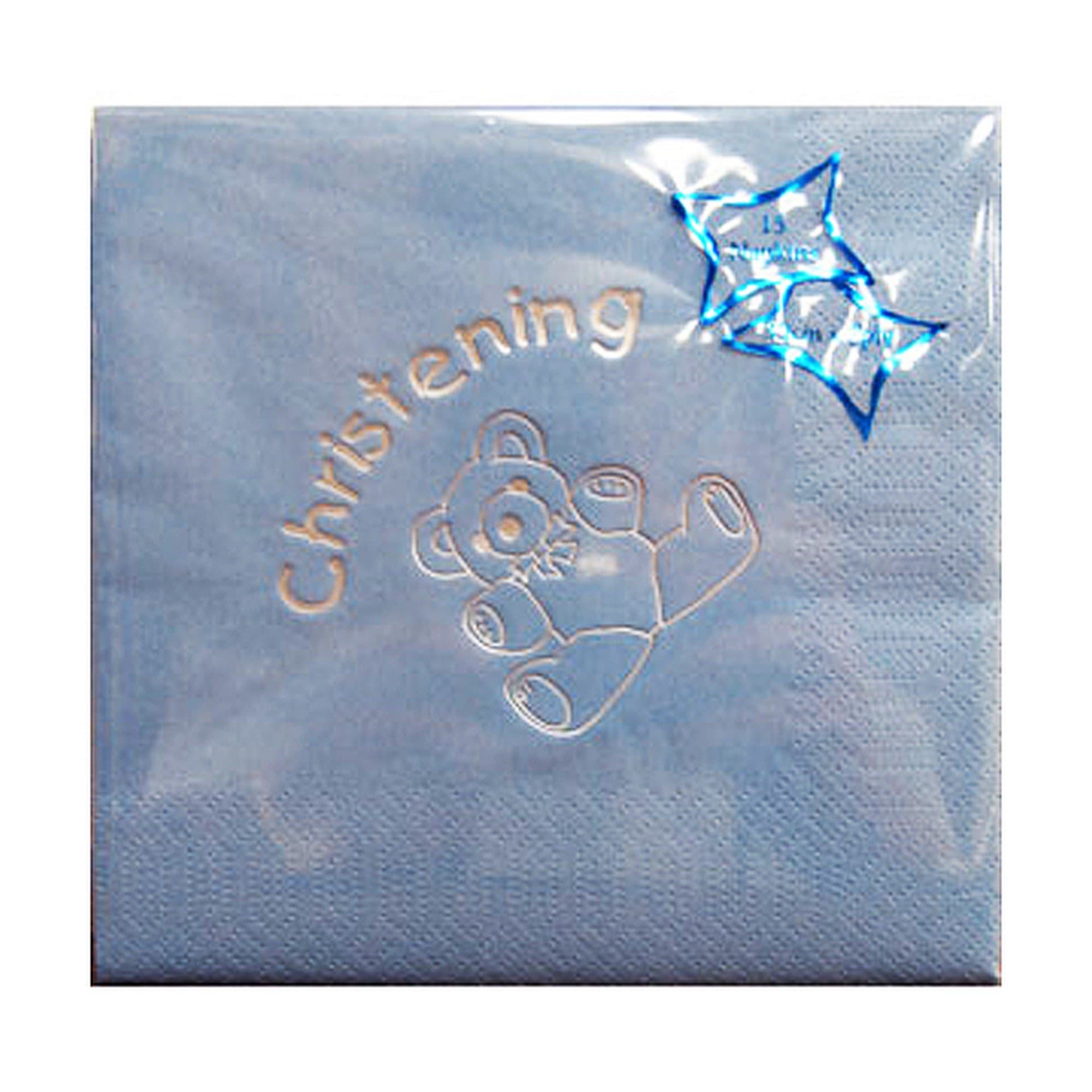 Christening Blue Napkins 33CM X 33CM
