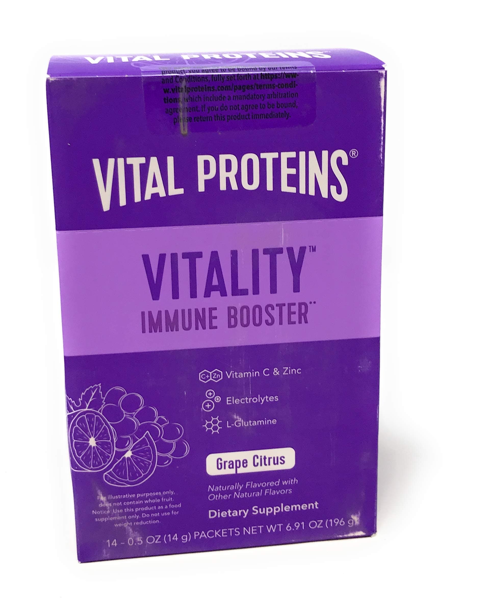 Vital Proteins Grape Citrus Vitality Immune Booster 14ct Box, 0.5 OZ