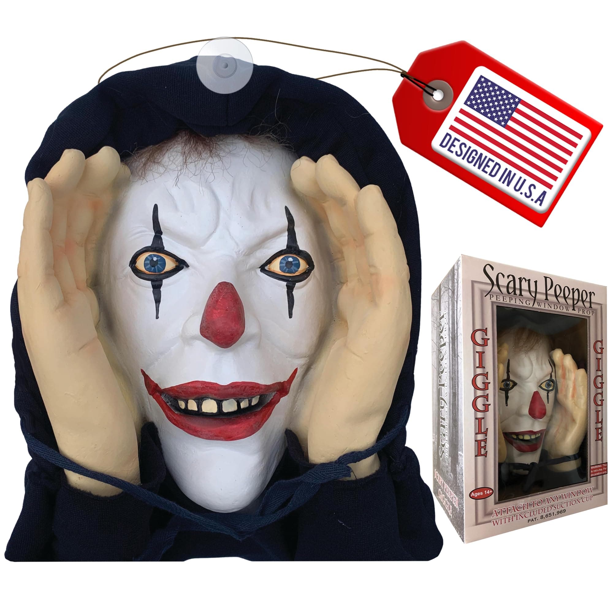 Original Scary Peeper Halloween Decorations for Indoor or Outdoor, Décor for Window, Peeping Tom Creepy Prank Tricks, Scary Peeper Giggle