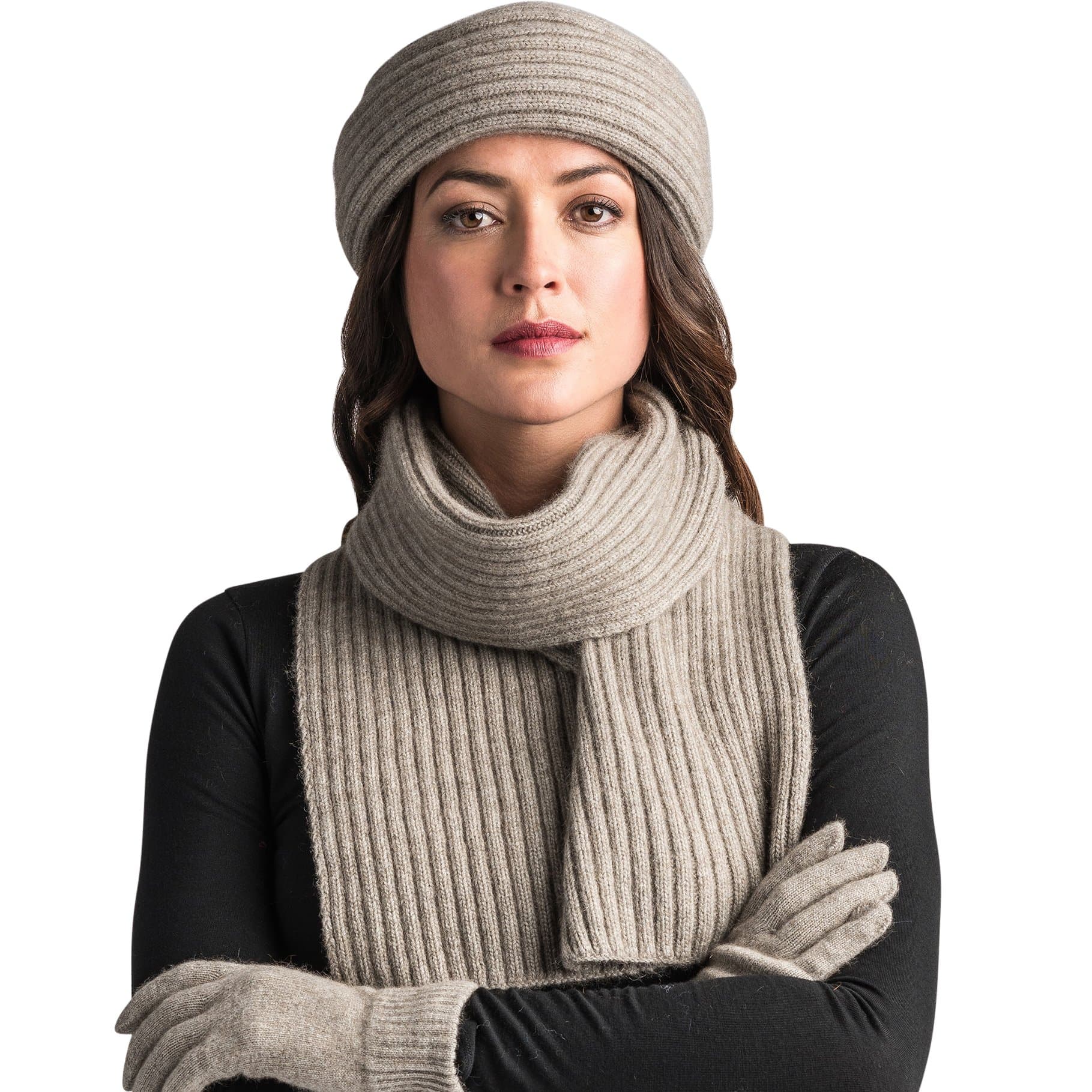 Merinomink, Rib Scarf, Merino Possum Blend, Stone