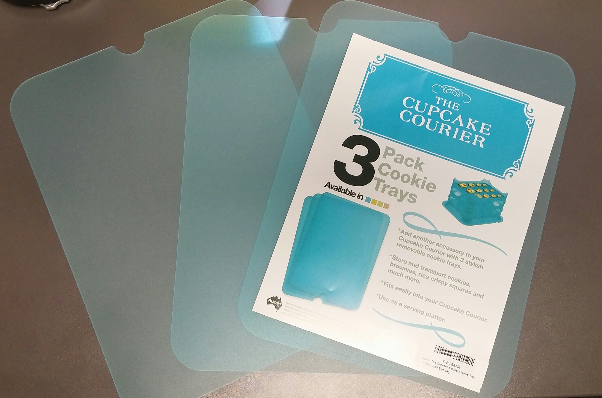 Cupcake Courier Cookie Tray (3 Pack), Soft Blue Sky
