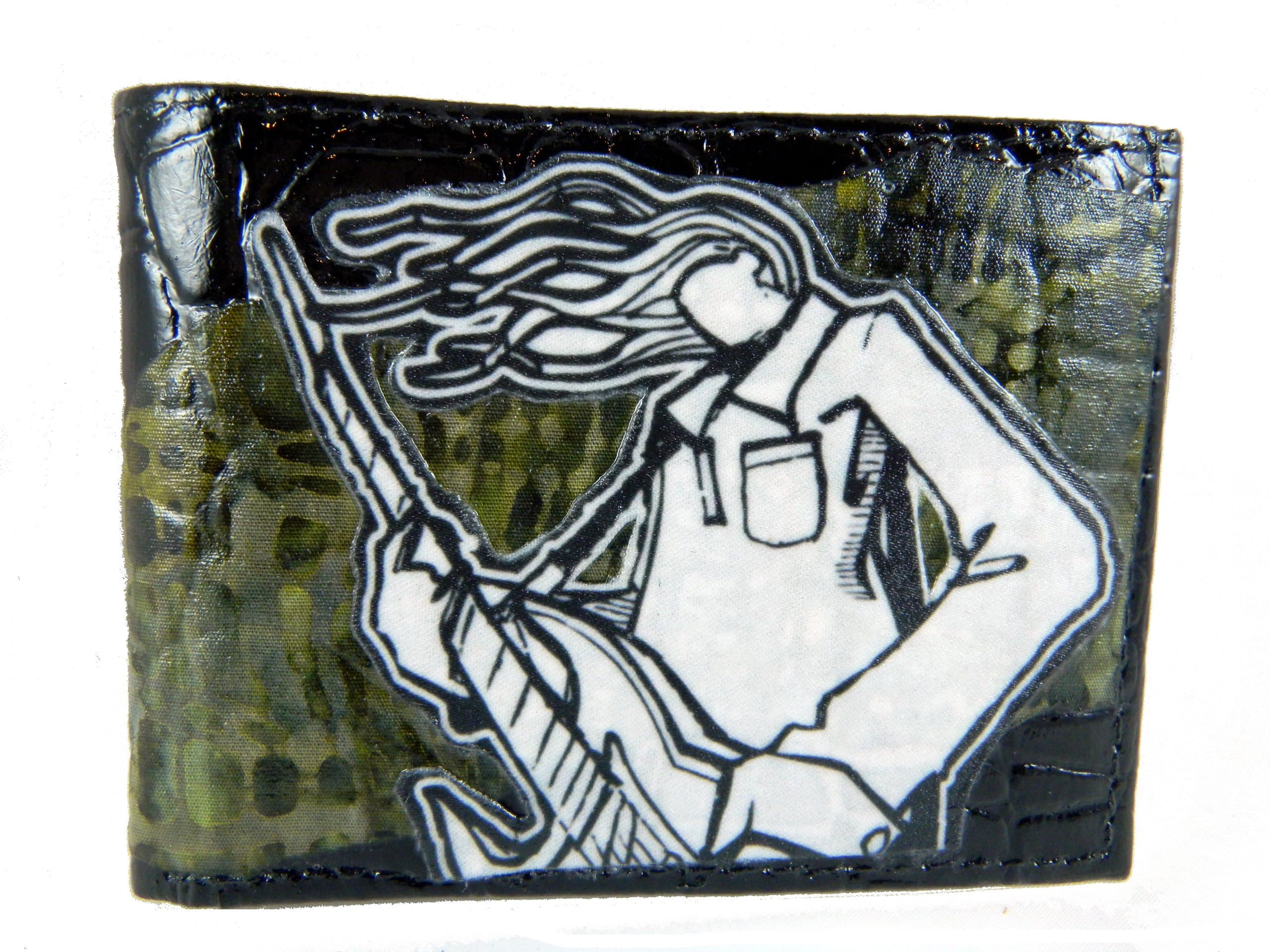 De La Luna Musician Rock Guitarist Leather Bilfold Wallet