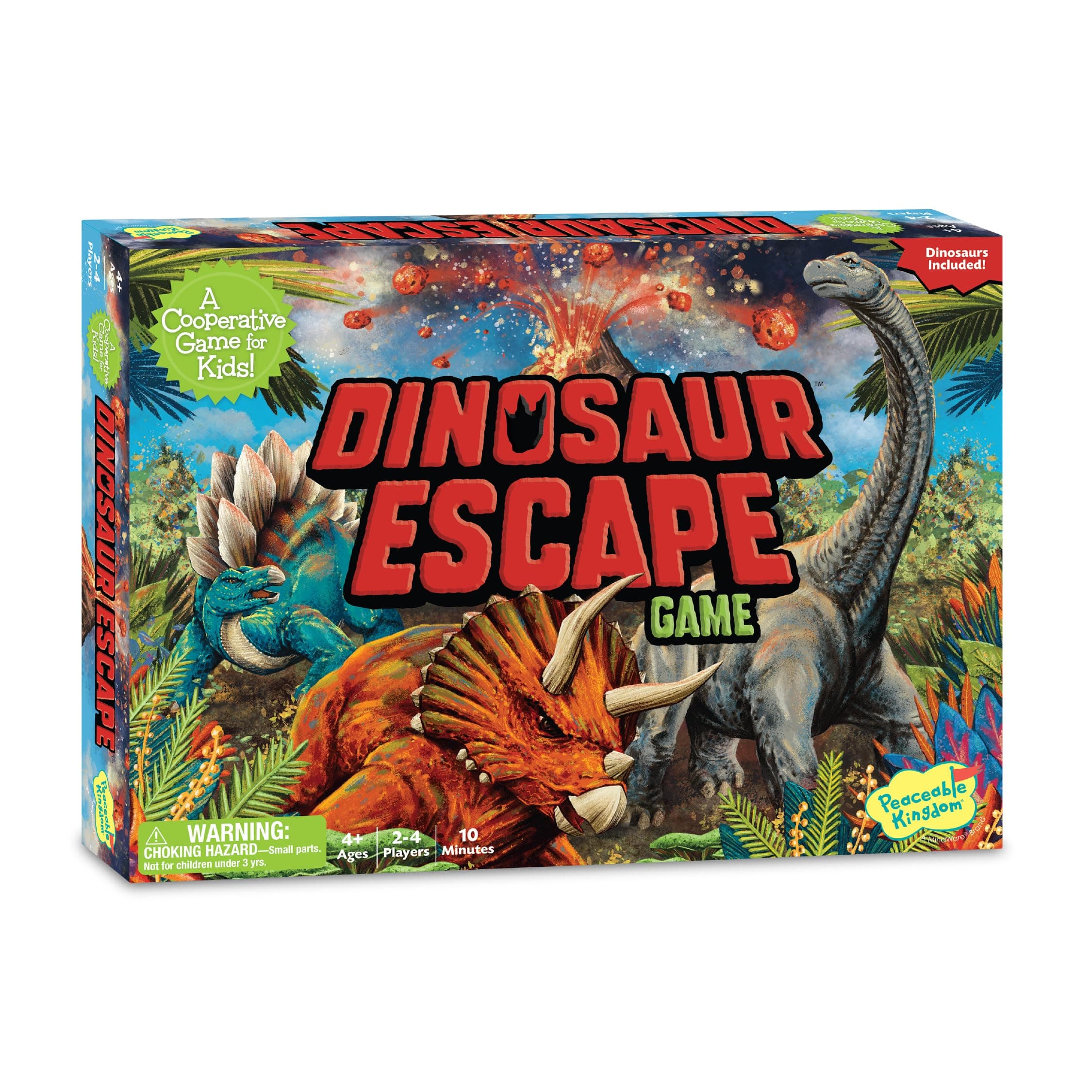 Peaceable Kingdom Dinosaur Escape Cooperative Memory Game of Logic and Luck for 2 to 4 Kids Ages 4+